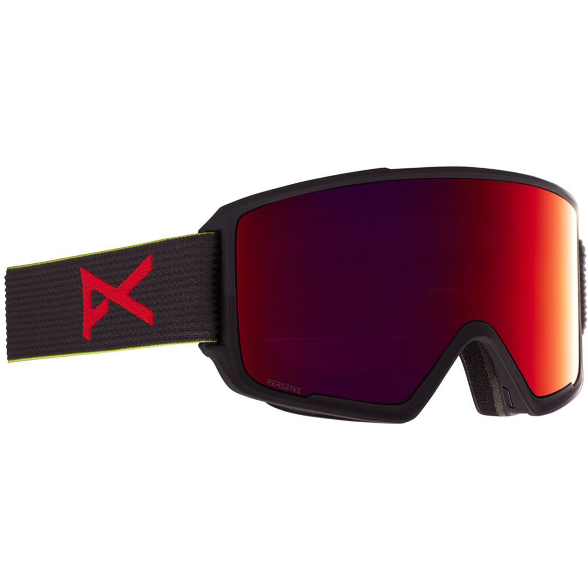 Anon M3 MFI Asian Fit Goggle 2021 Black Pop - Perceive Sunny Red Lens w/ Perceive Cloudy Burst Lens