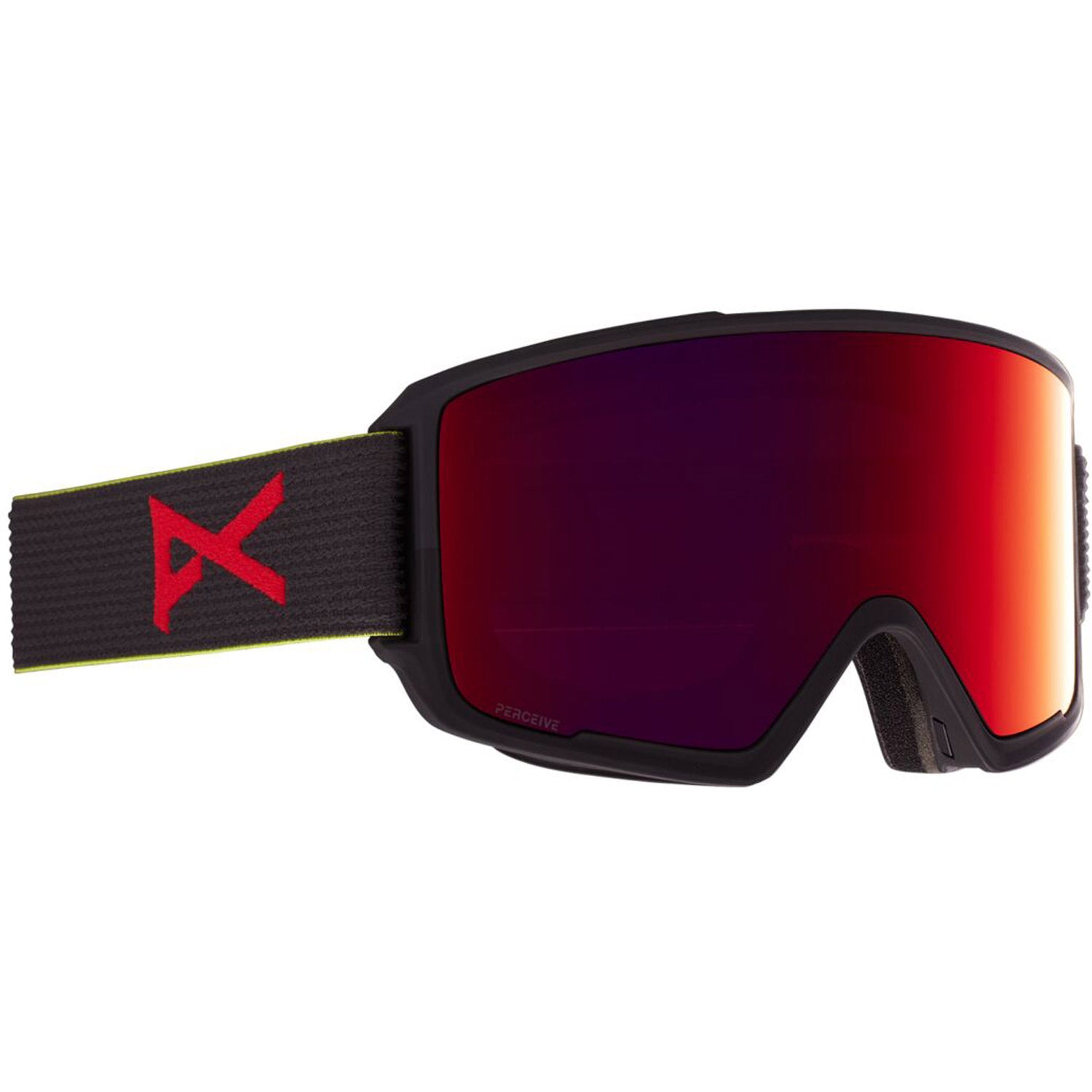 Anon M3 MFI Asian Fit Goggle 2021 Black Pop - Perceive Sunny Red Lens w/ Perceive Cloudy Burst Lens