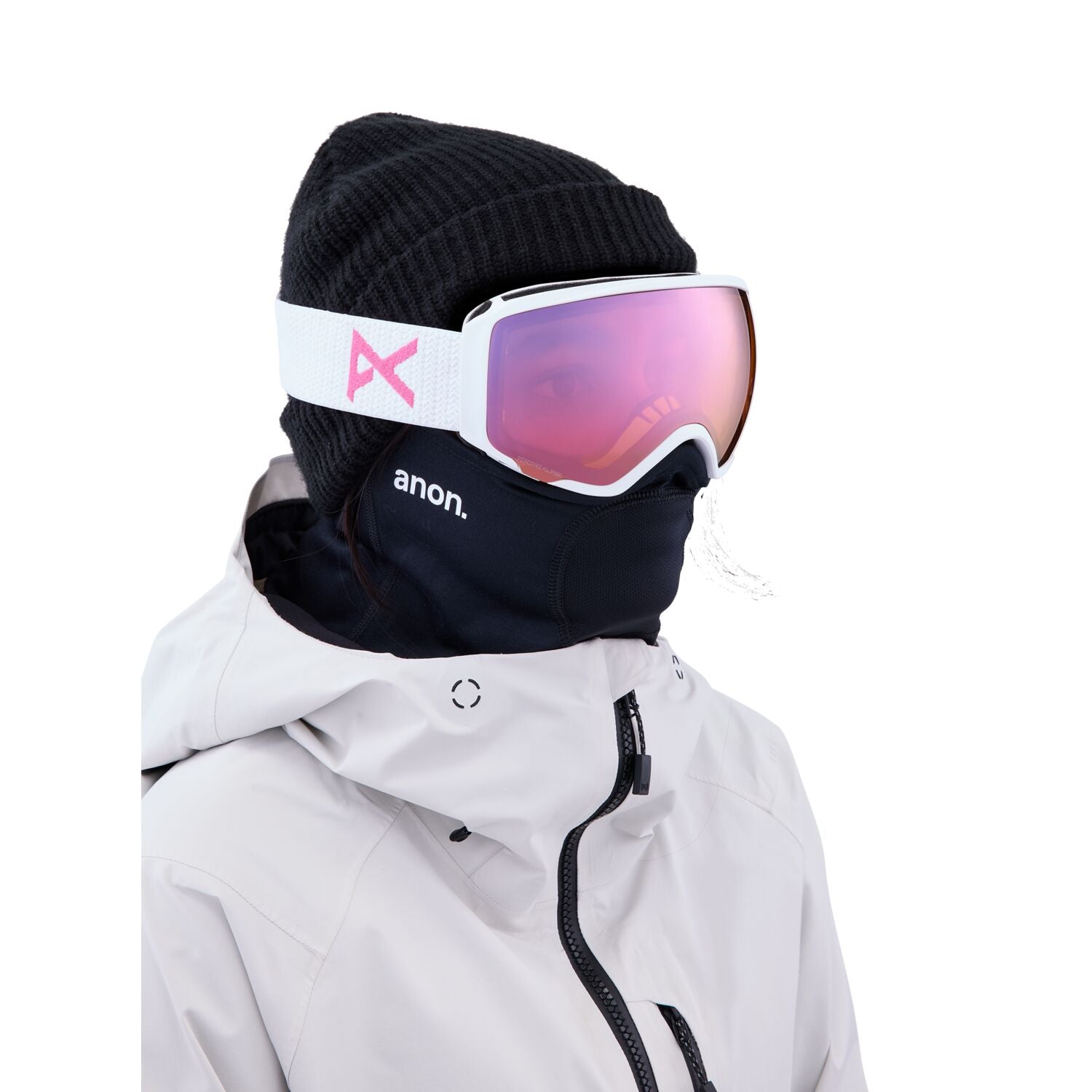 Anon WM1 MFI Goggle 2023 White - Perceive Cloudy Pink w/ Perceive Variable Blue Lens