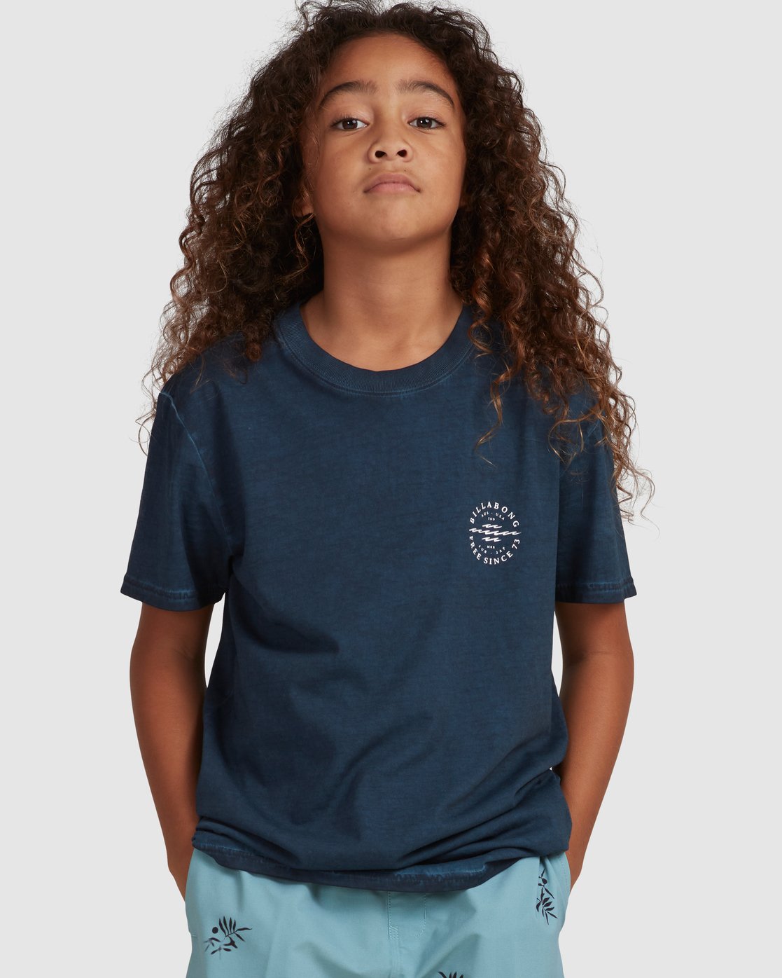 Billabong Boys 8-16 Big Wave Dan T-Shirt Denim Blue