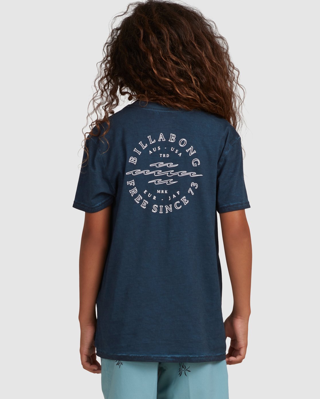 Billabong Boys 8-16 Big Wave Dan T-Shirt Denim Blue