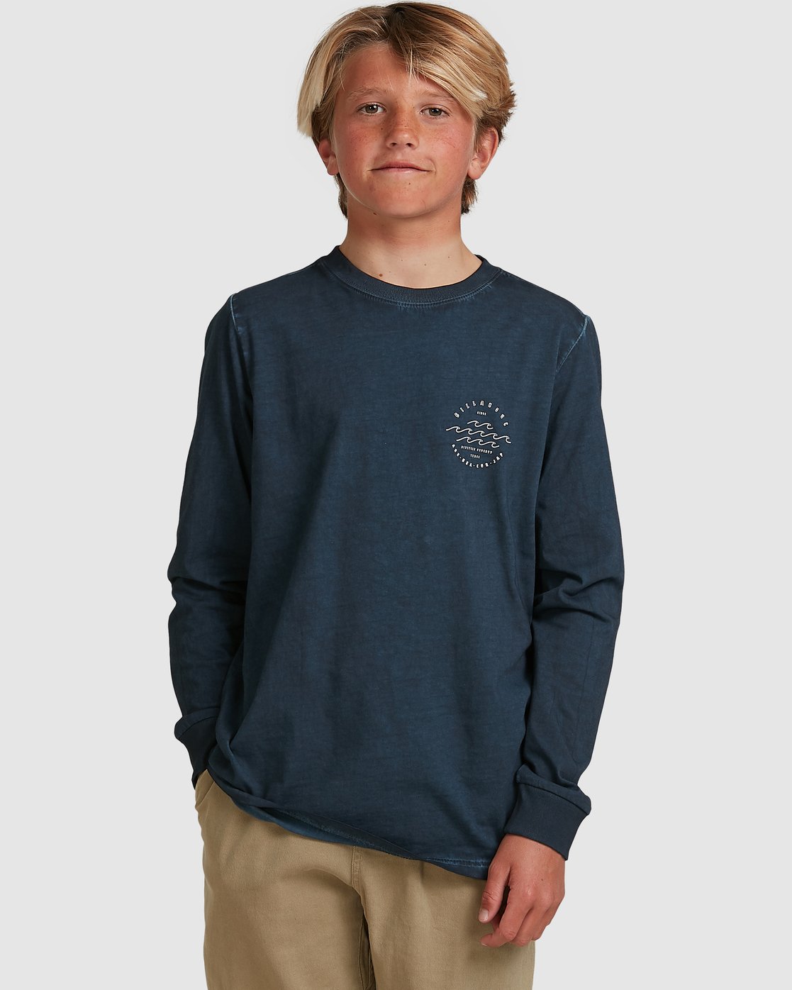 Billabong Boys Big Wave Dave Long Sleeve Tee Navy