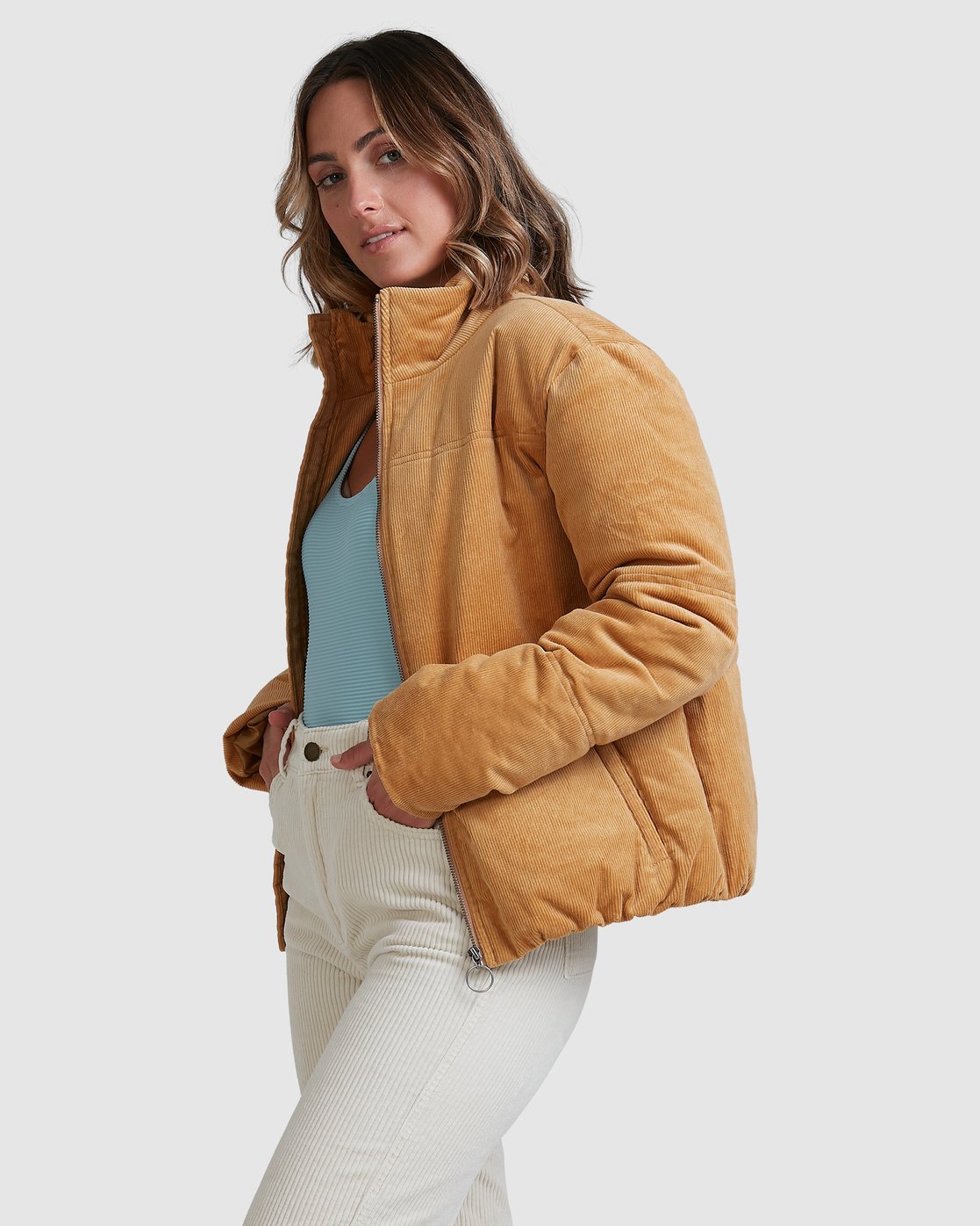 Billabong Desert Cord Puffer Jacket Carmel
