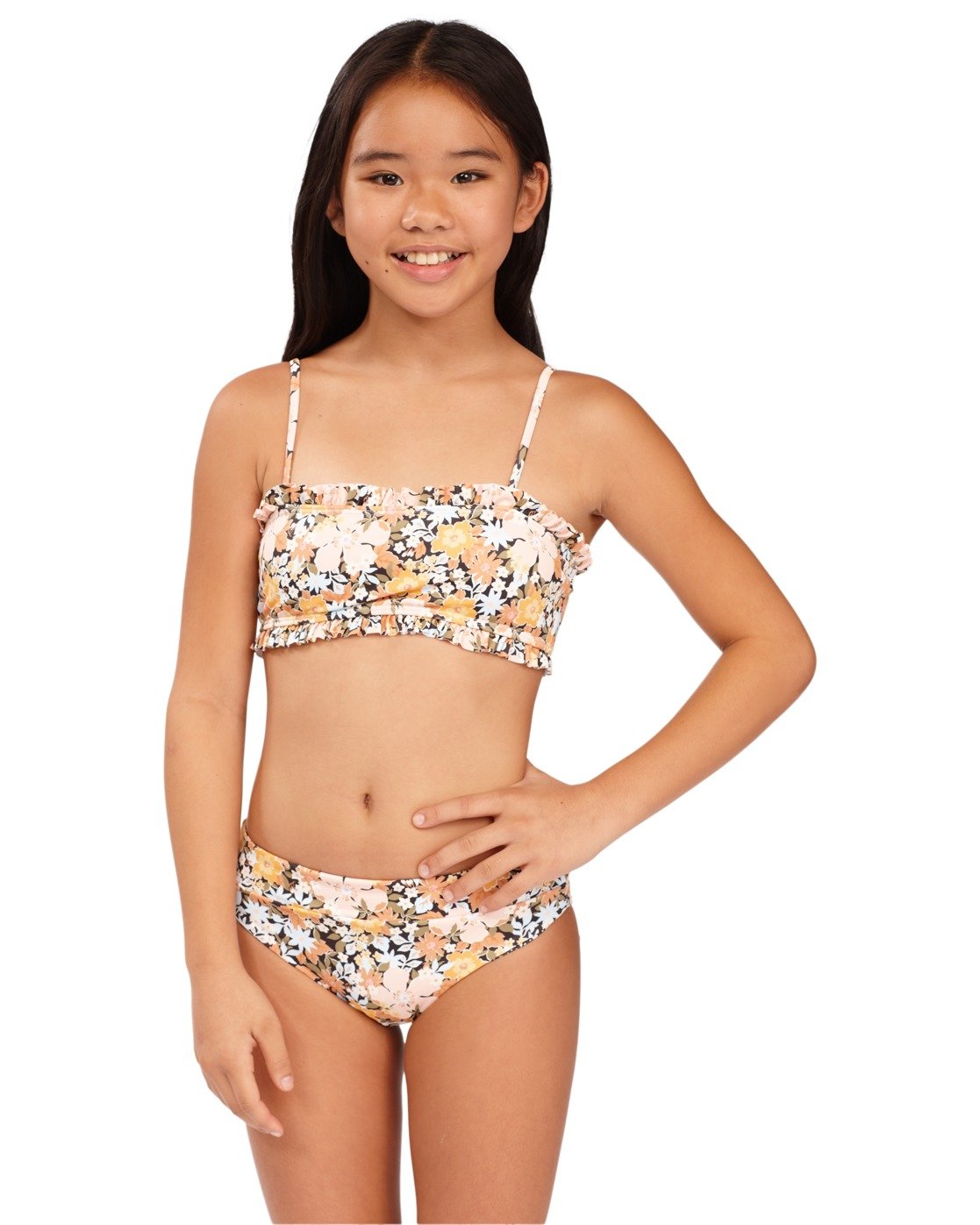 Billabong Girls 6-14 Sweet Dreams Rev Bandeau Bikini Multi
