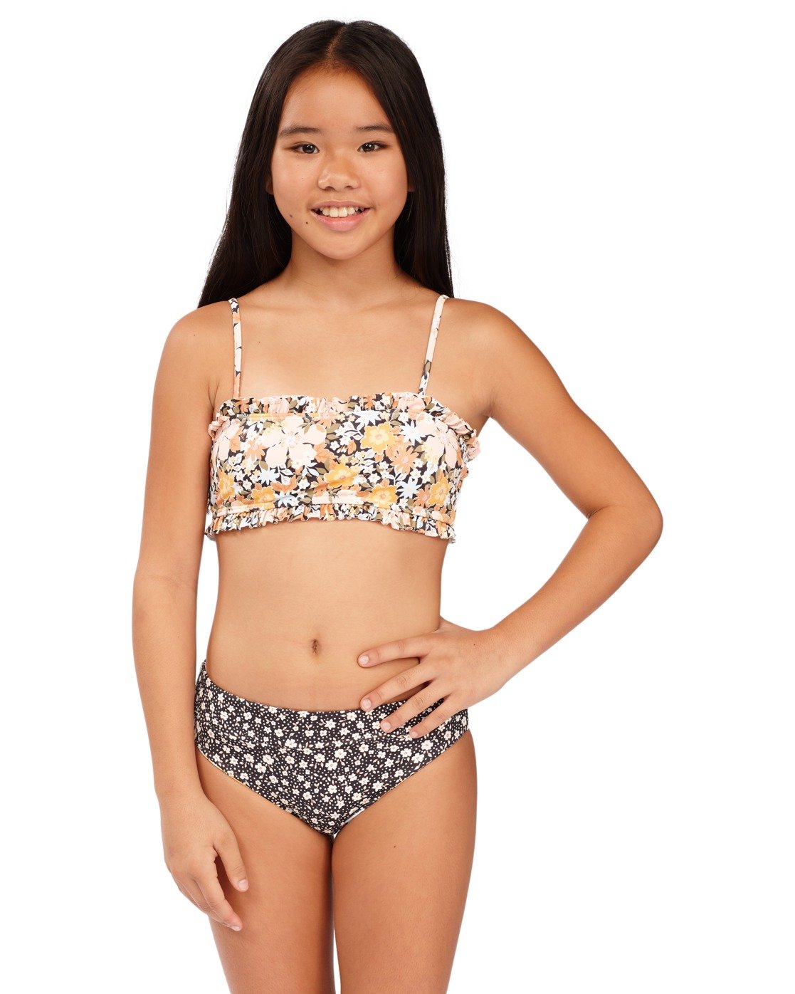 Billabong Girls 6-14 Sweet Dreams Rev Bandeau Bikini Multi