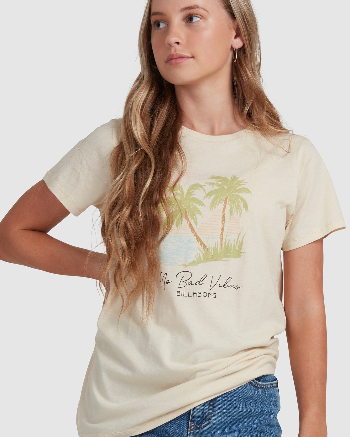 Billabong Girls 6-14 Tropicana T-Shirt ANTIQUE WHITE
