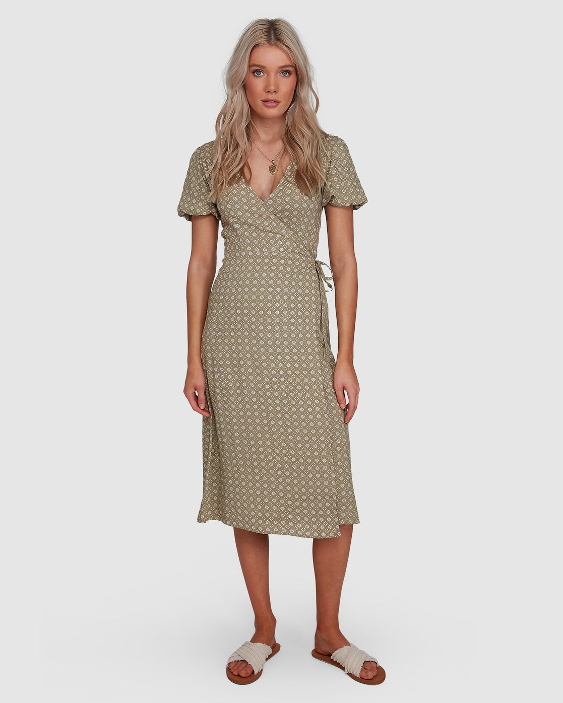 Billabong Jasmin Midi Wrap Dress Green