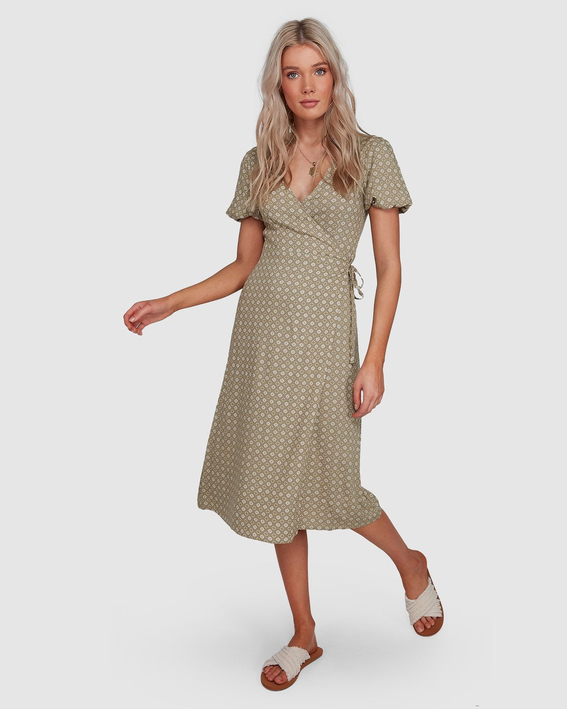 Billabong Jasmin Midi Wrap Dress Green