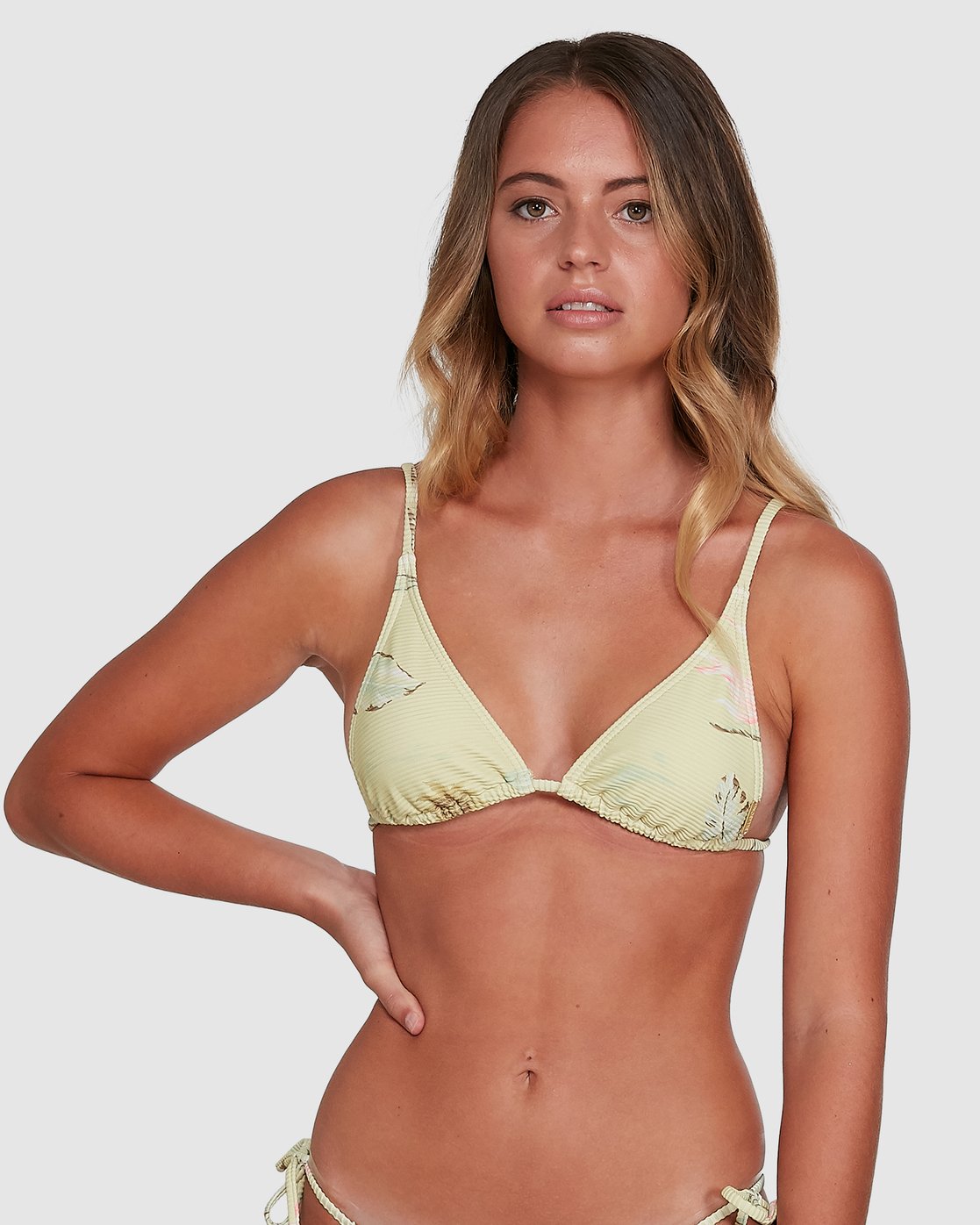 Billabong Maui Babe Long Tri Bikini Top Lemongrass