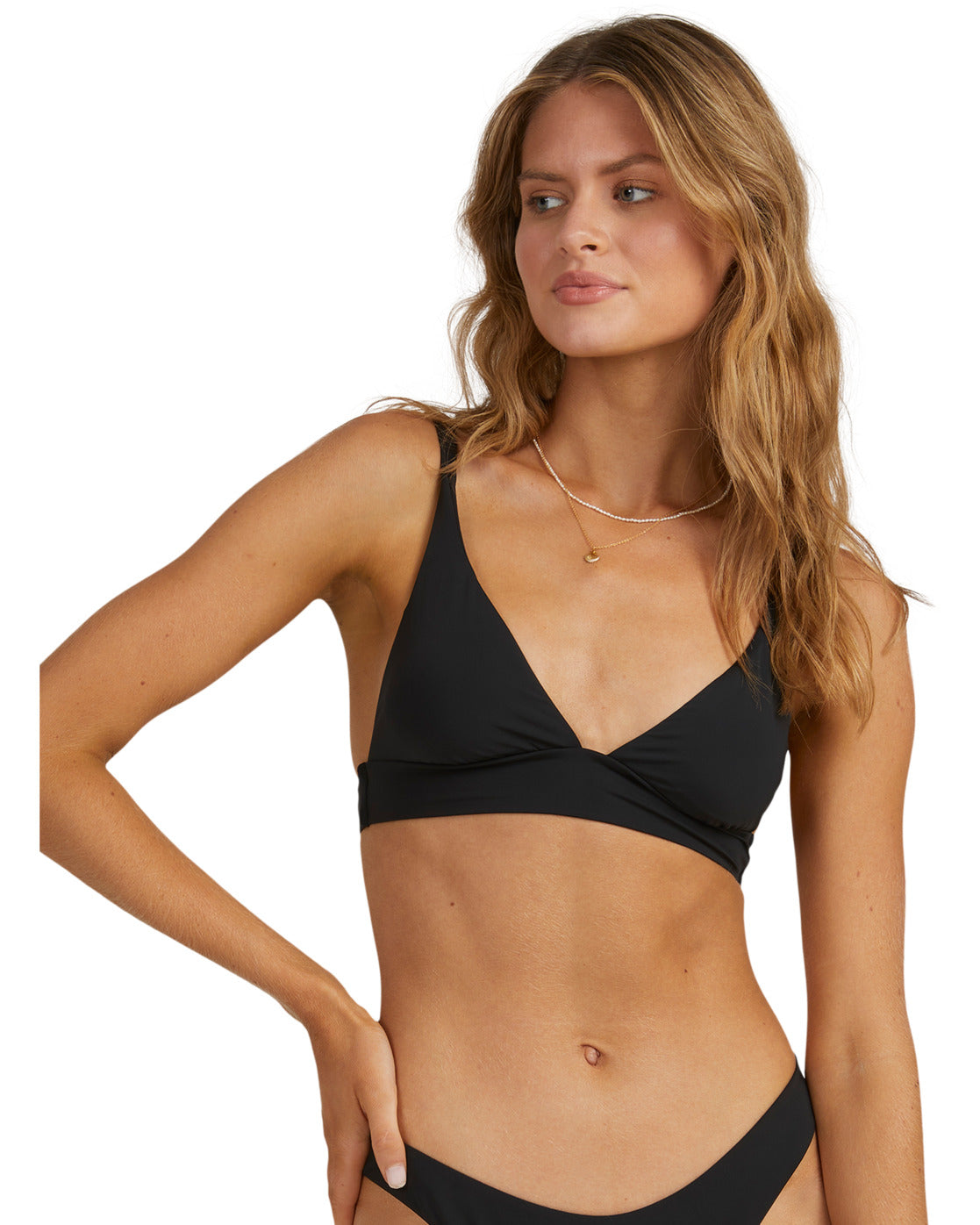 Billabong Sol Searcher Elongated Tri Bikini Top Black