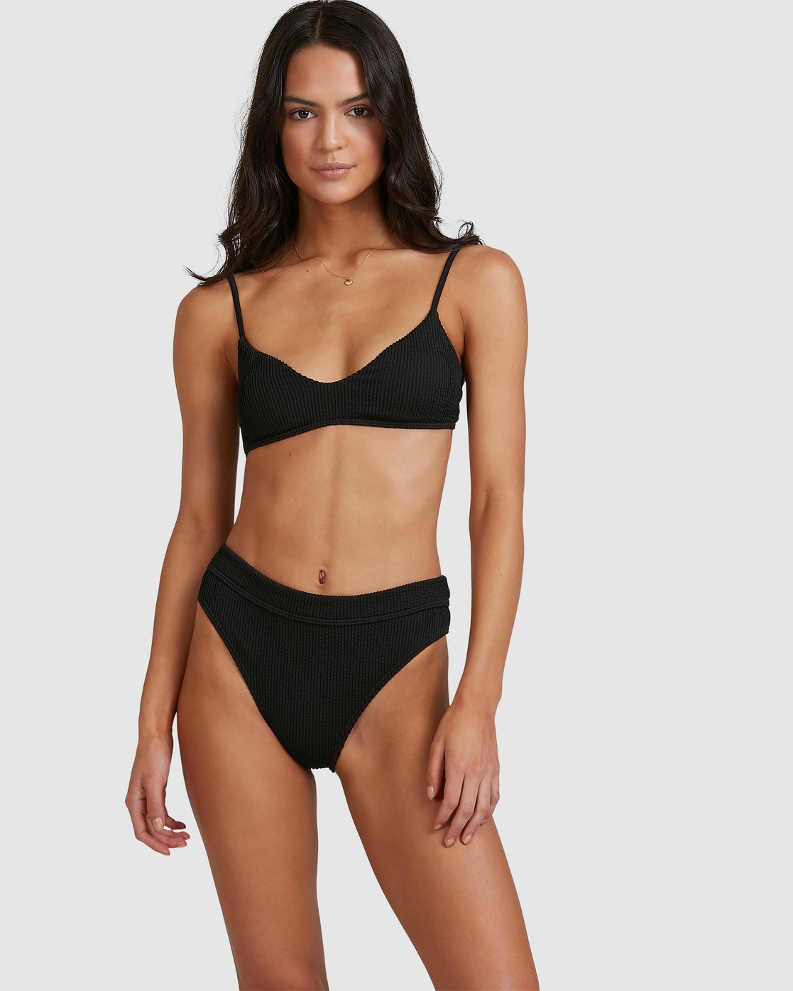 Billabong Summer High V Bralette Bikini Top Black sands