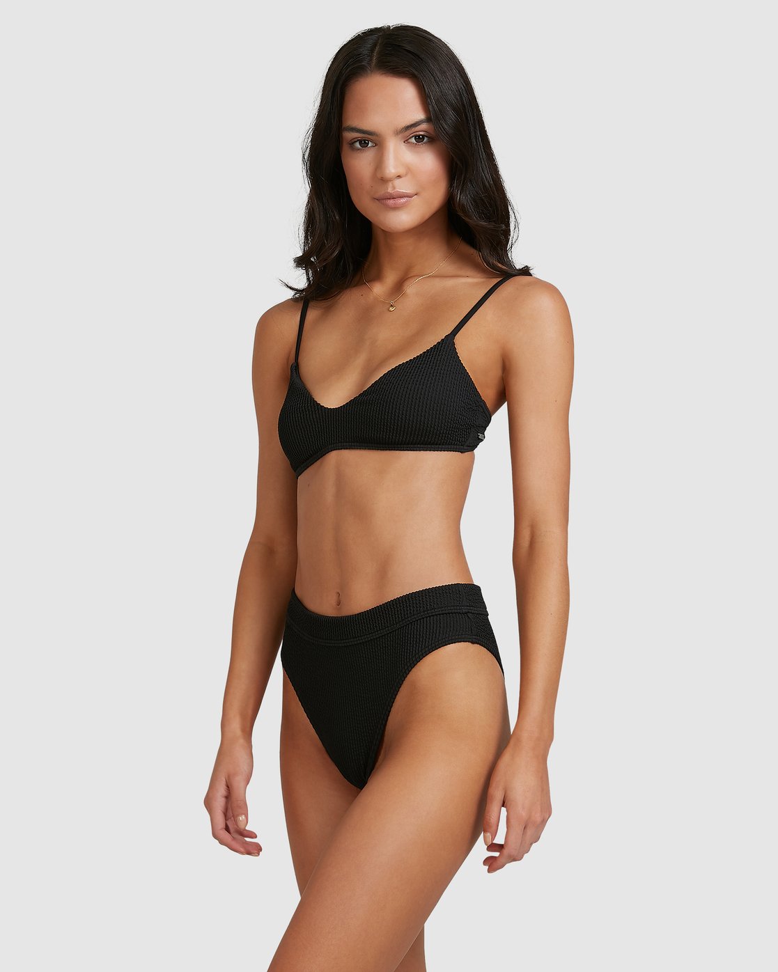 Billabong Summer High V Bralette Bikini Top Black sands