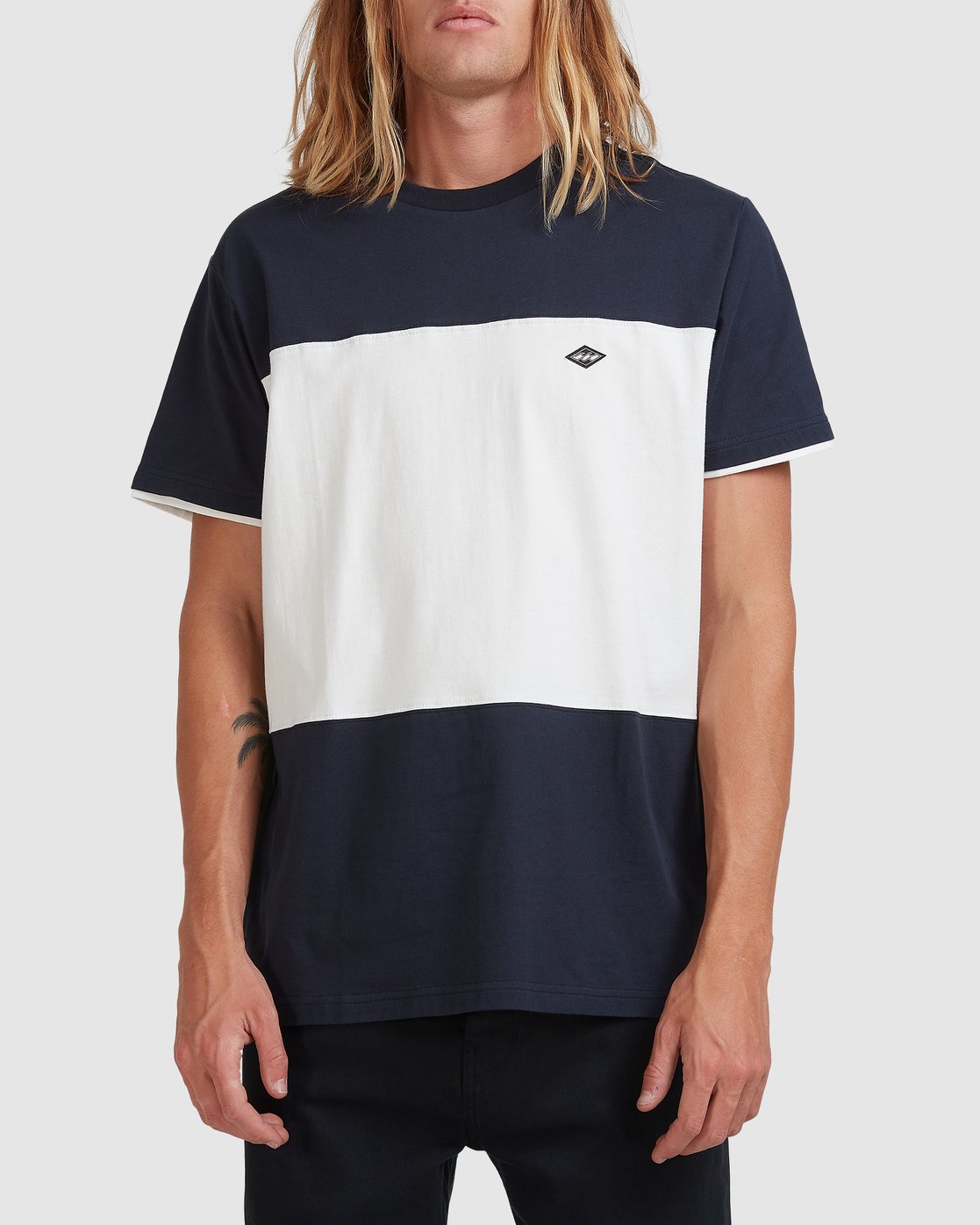 Billabong The Banded Panel Short Sleeve Tee Navy