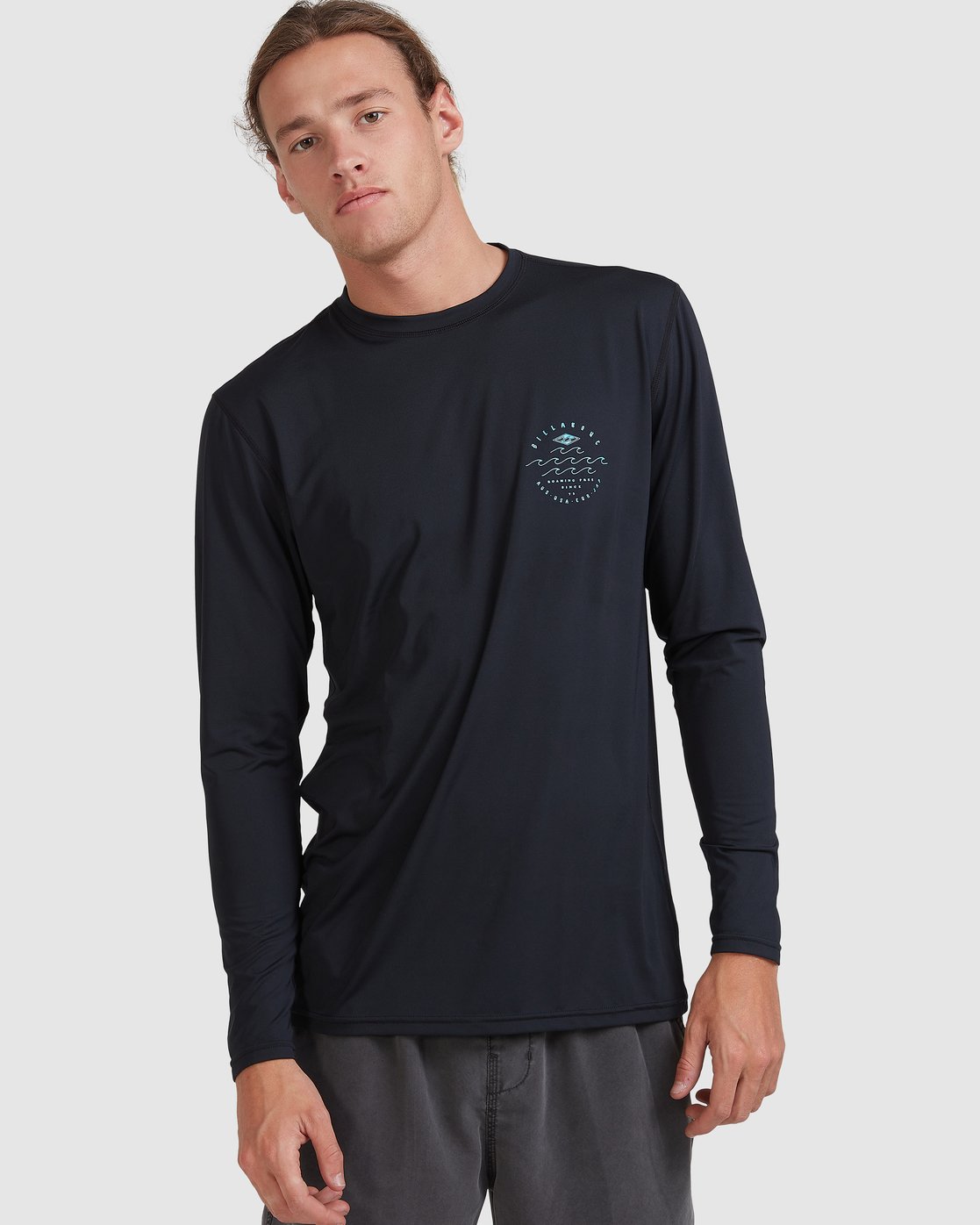 Billabong Wavey Davey Loose Fit Long Sleeve Rash Vest Black