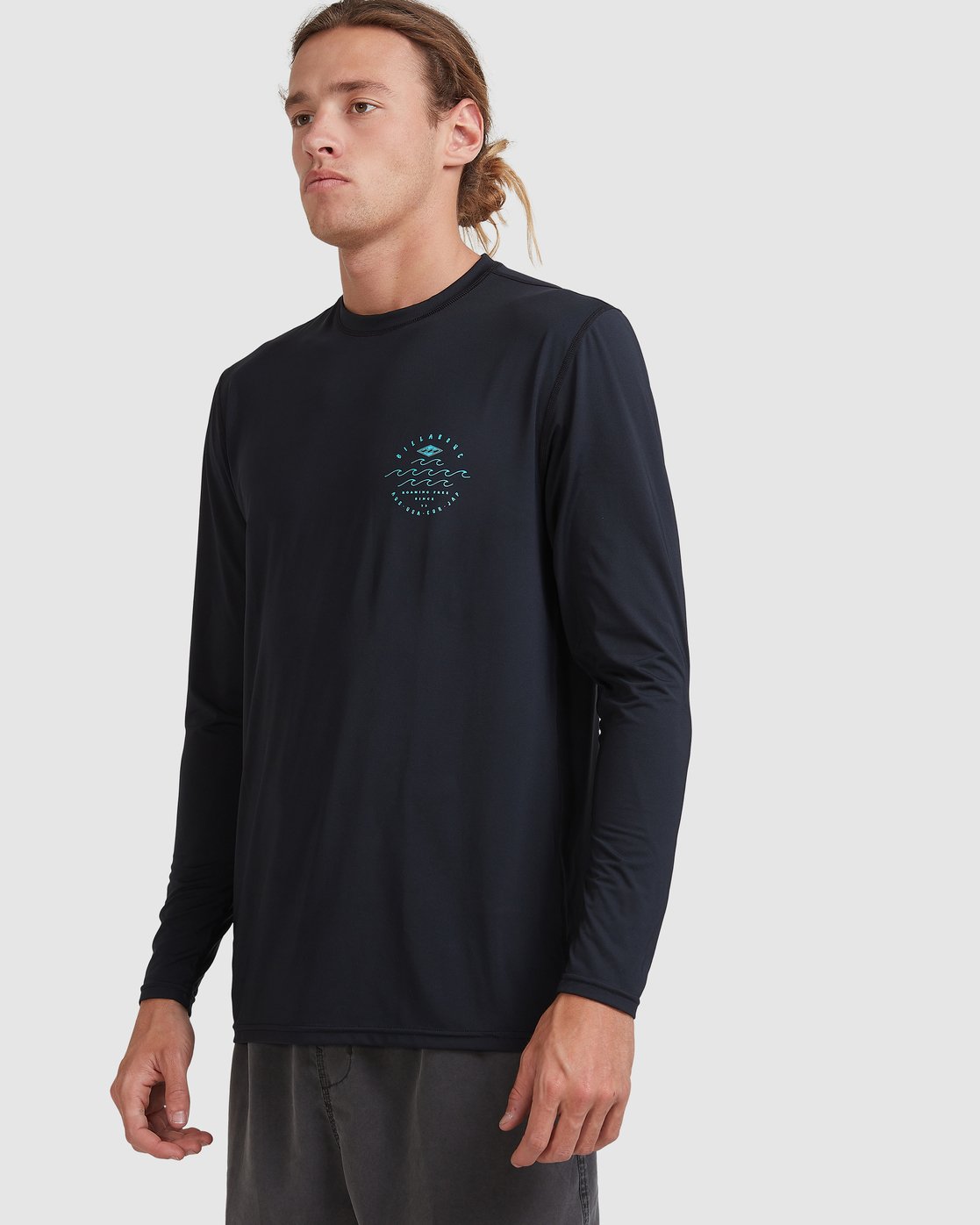 Billabong Wavey Davey Loose Fit Long Sleeve Rash Vest Black