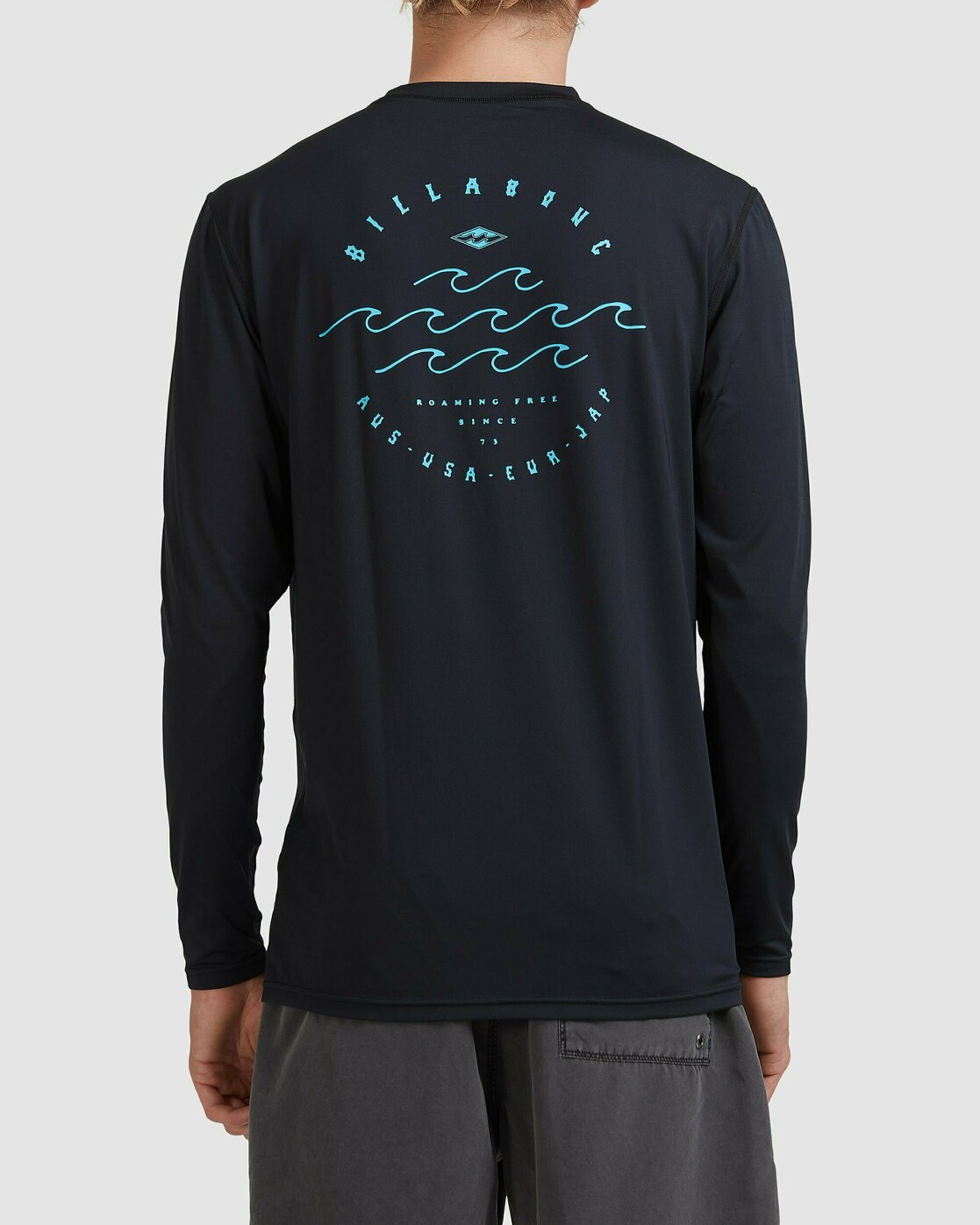 Billabong Wavey Davey Loose Fit Long Sleeve Rash Vest BLACK