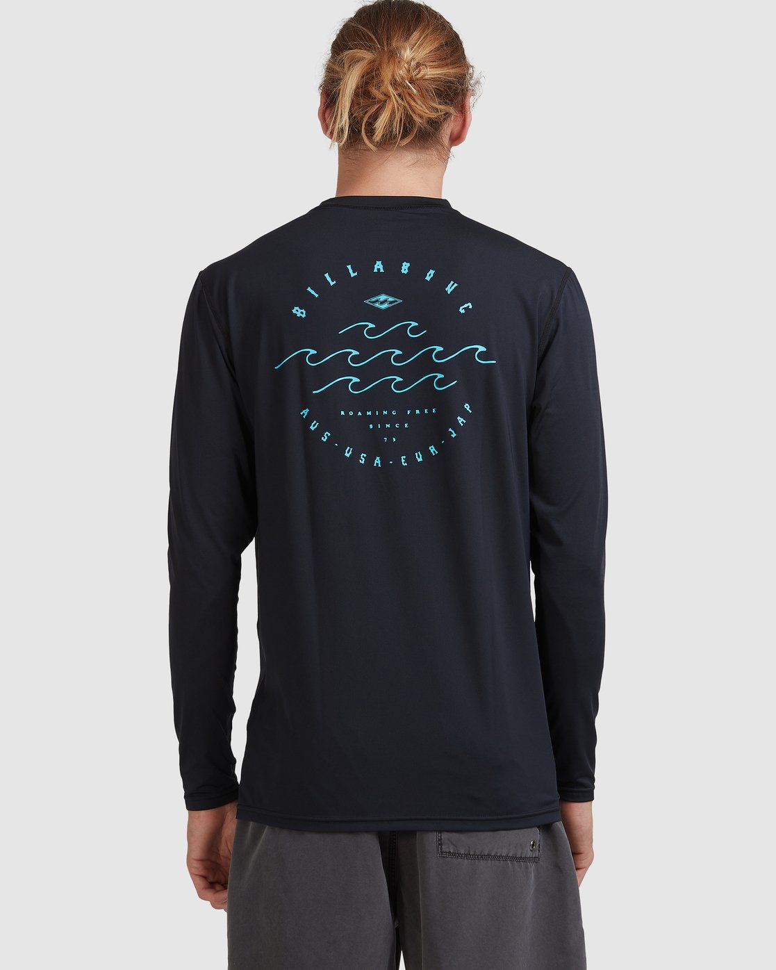 Billabong Wavey Davey Loose Fit Long Sleeve Rash Vest BLACK