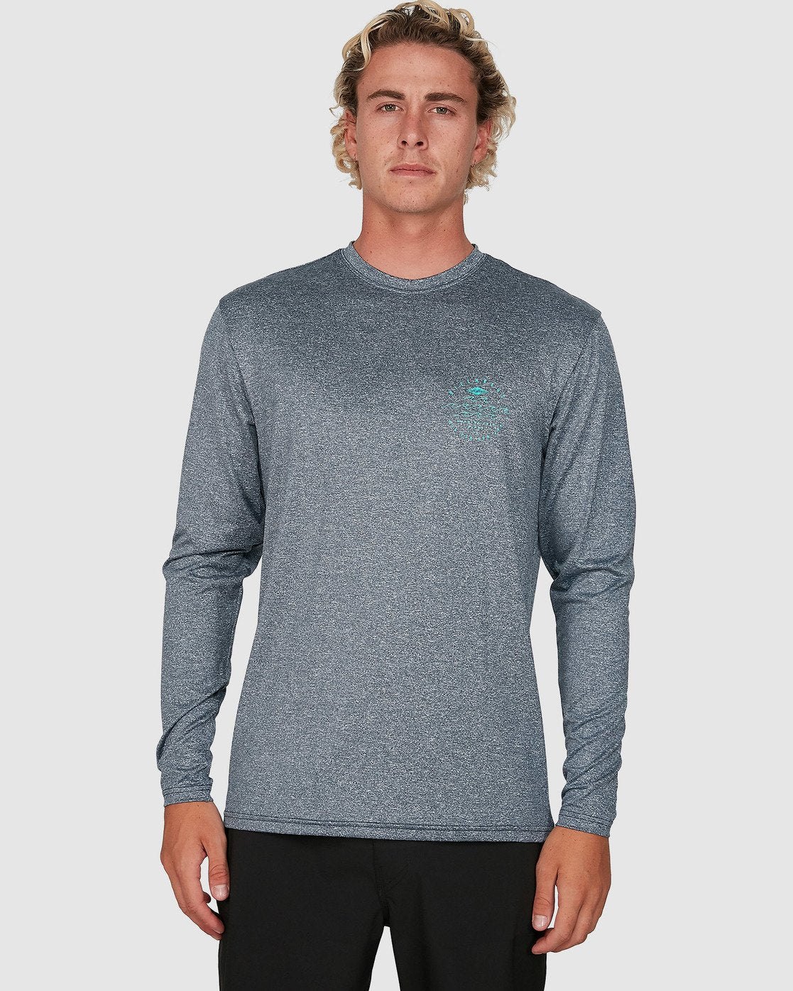 Billabong Wavey Davey Loose Fit Long Sleeve Rash Vest Navy heather