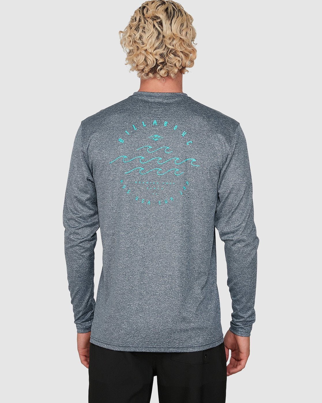 Billabong Wavey Davey Loose Fit Long Sleeve Rash Vest Navy heather