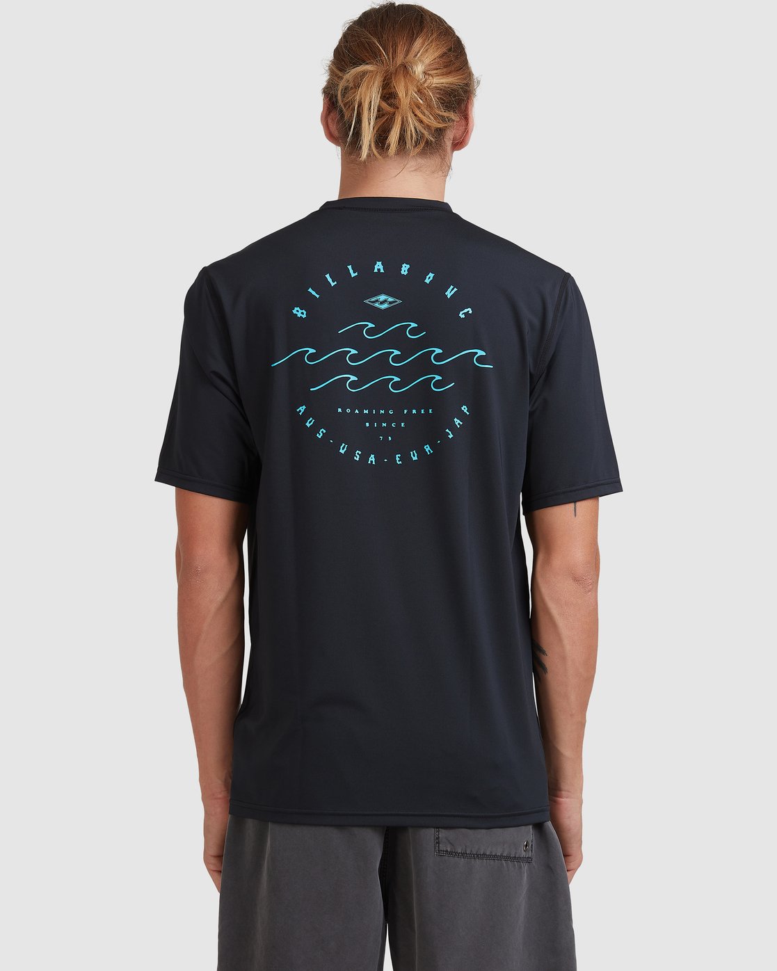 Billabong Wavey Davey Loose Fit Short Sleeve Rash Vest BLACK