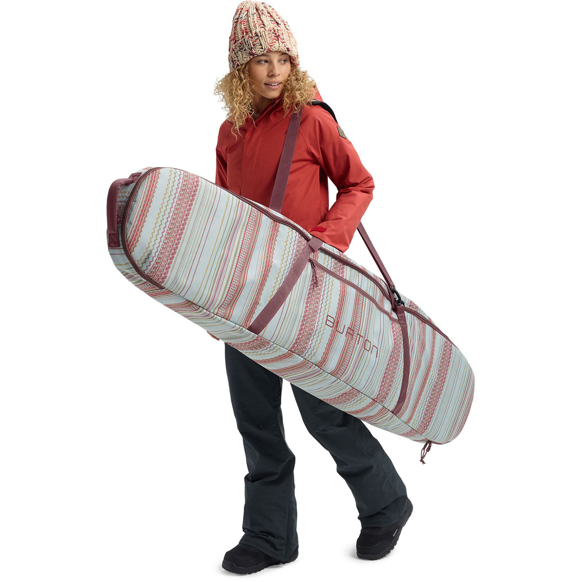 Burton Gig Snowboard Bag 2020 Aqua Gray Stripe Print 3