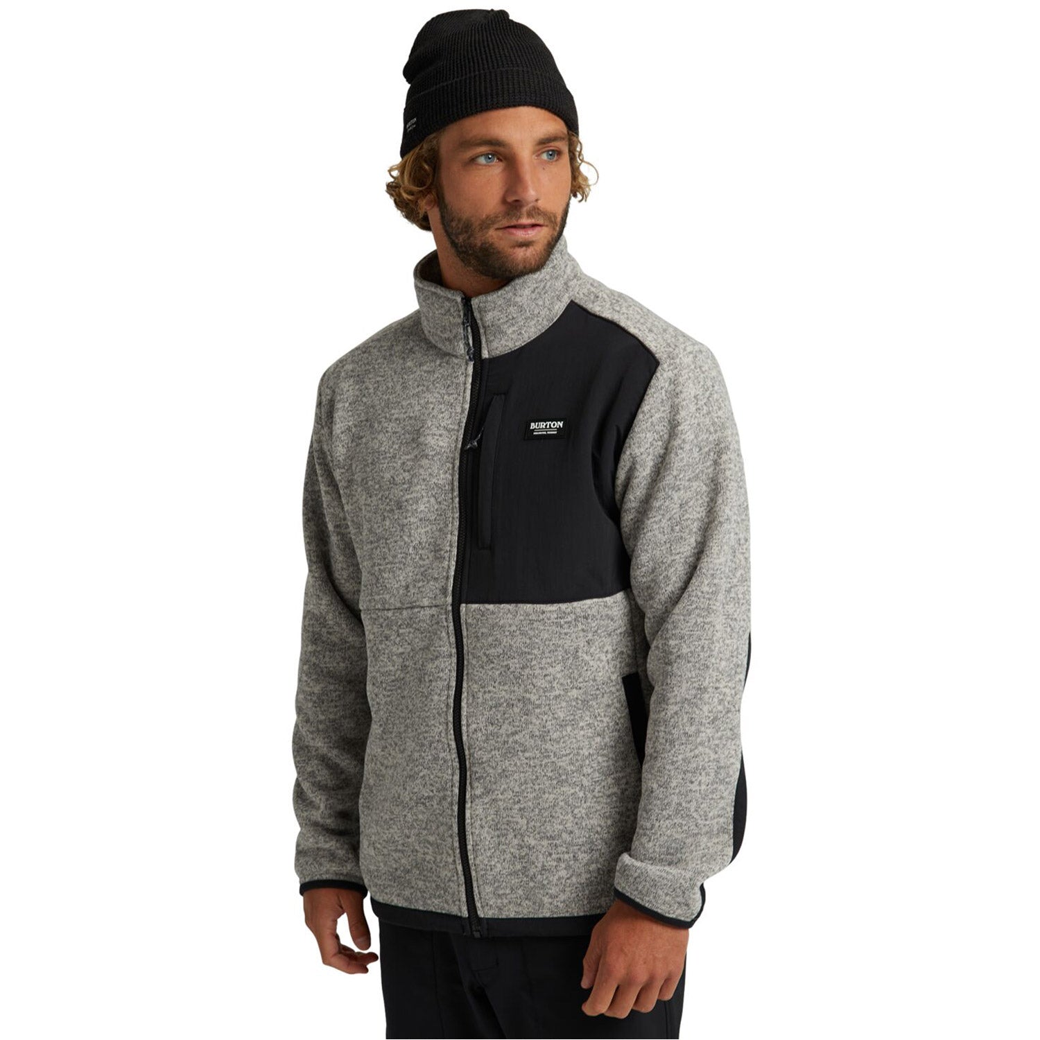 Burton Hayrider Sweater Full-Zip Fleece 2021 Gray Heather