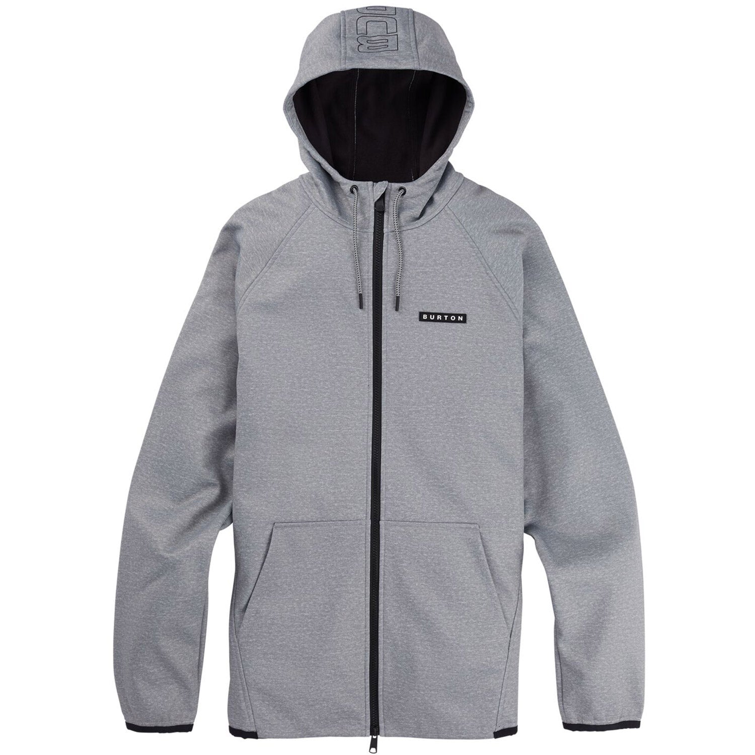 Burton Mens Crown Weatherproof Full-Zip Fleece Hoodie 2021 Gray Heather