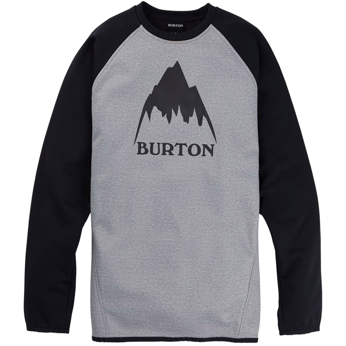 Burton Mens Crown Weatherproof Pullover Crew 2021 Gray Heather / True Black
