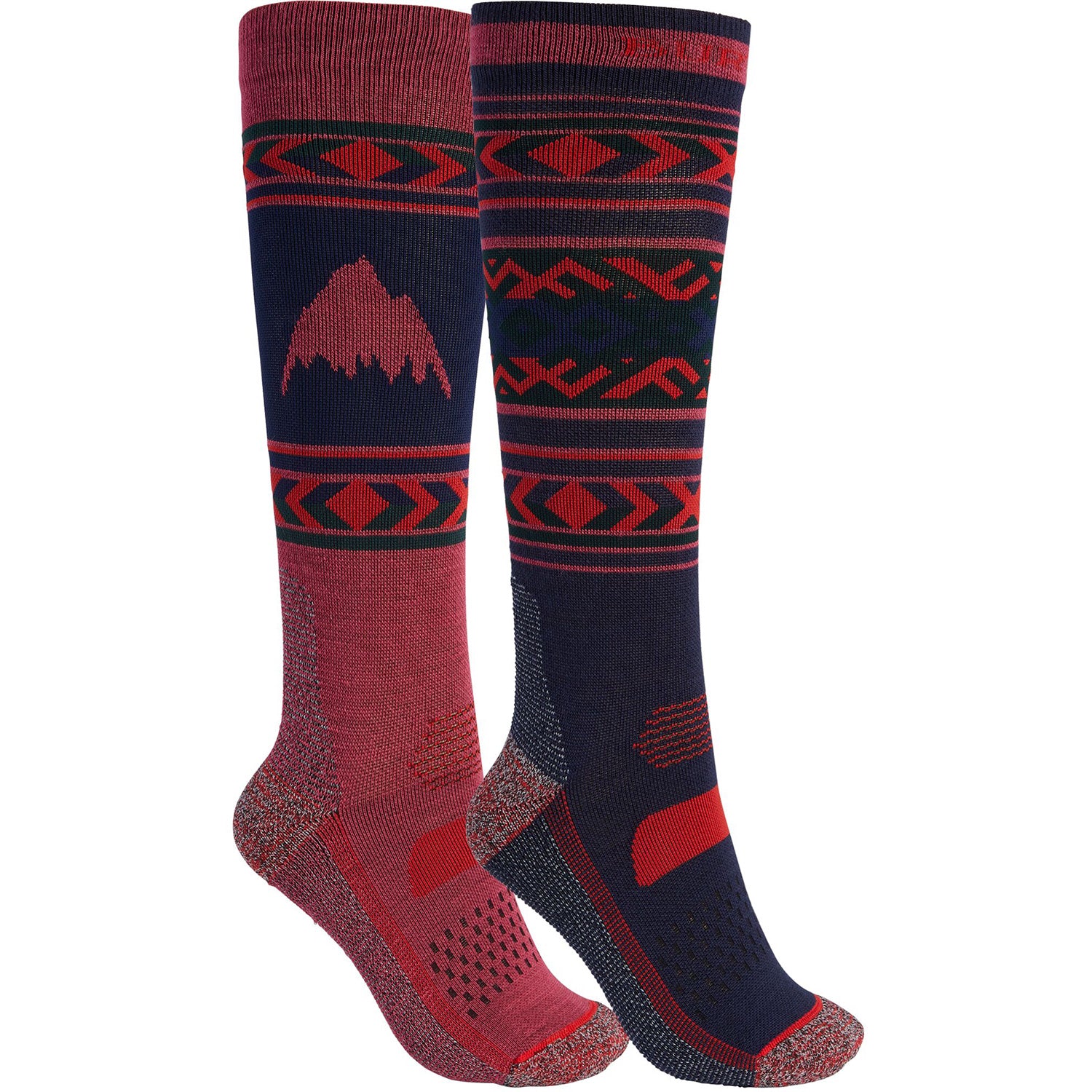 Burton Performance Lightweight Womens Snowboard Sock 2-Pack 2021 Dress Blue / Spice Plum