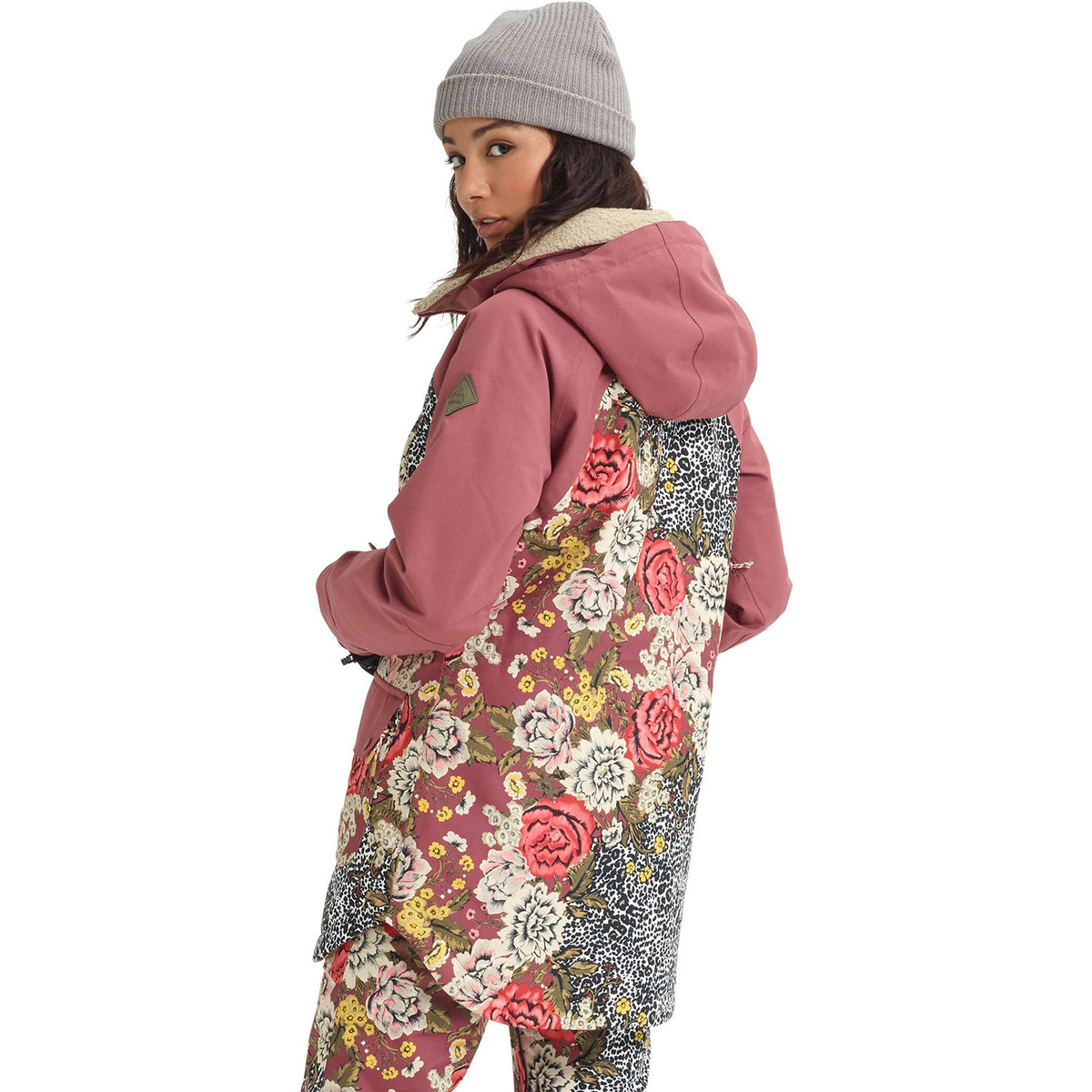 Burton Prowess Jacket 2020 Cheetah Floral Rose Brown 2