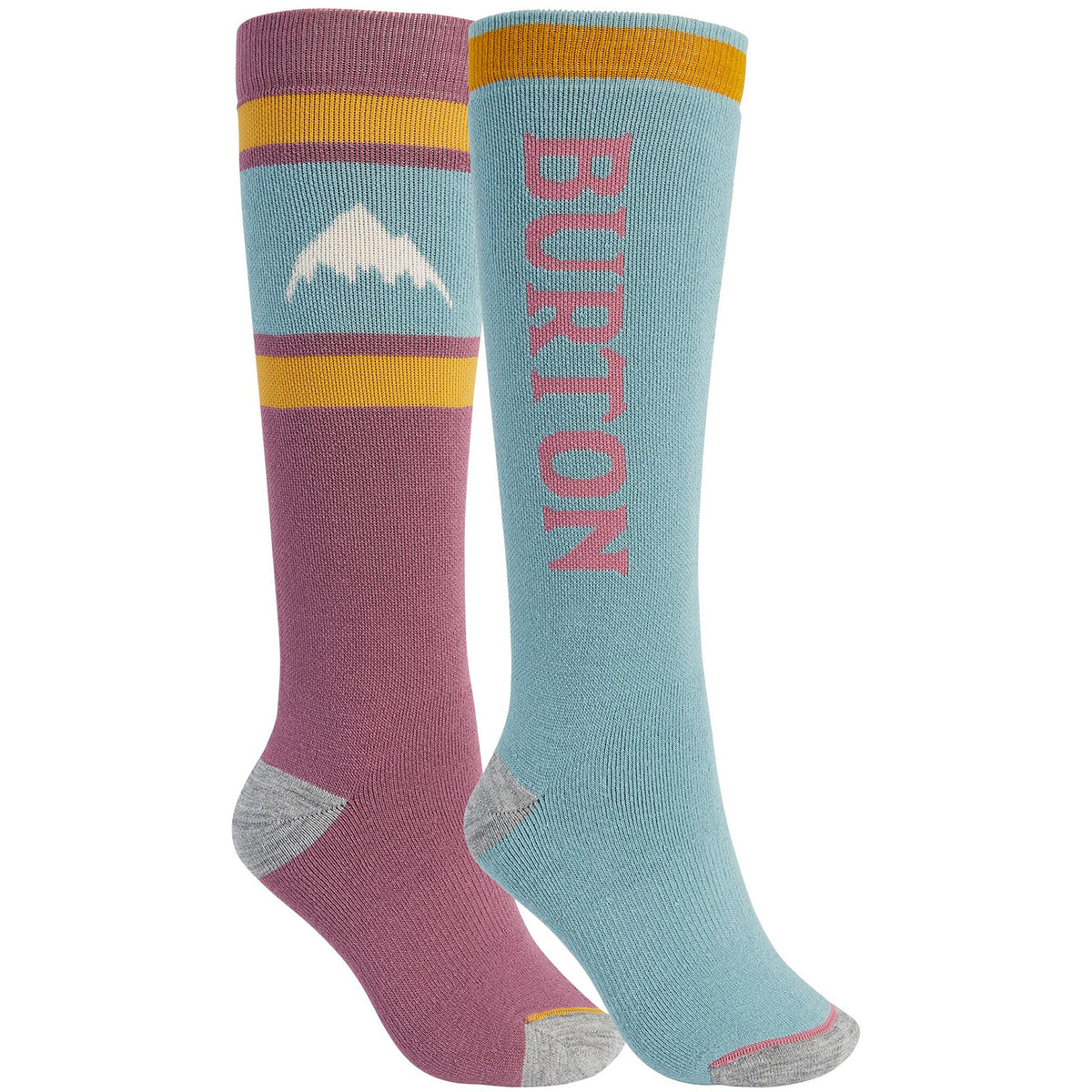 Burton Weekend Midweight Womens Snowboard Sock 2-Pack 2021 Rose Brown / Trellis