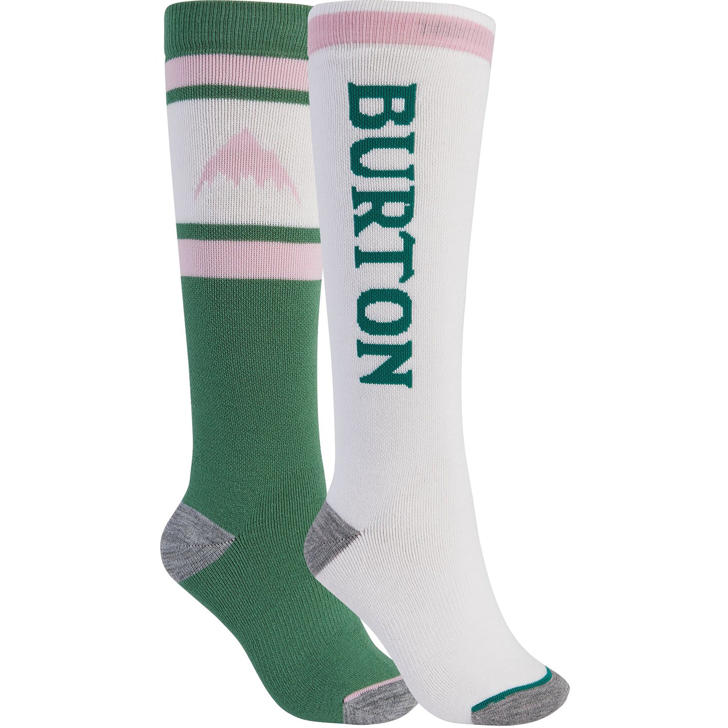 Burton Weekend Midweight Womens Snowboard Sock 2-Pack 2021 Spruce / Stout White