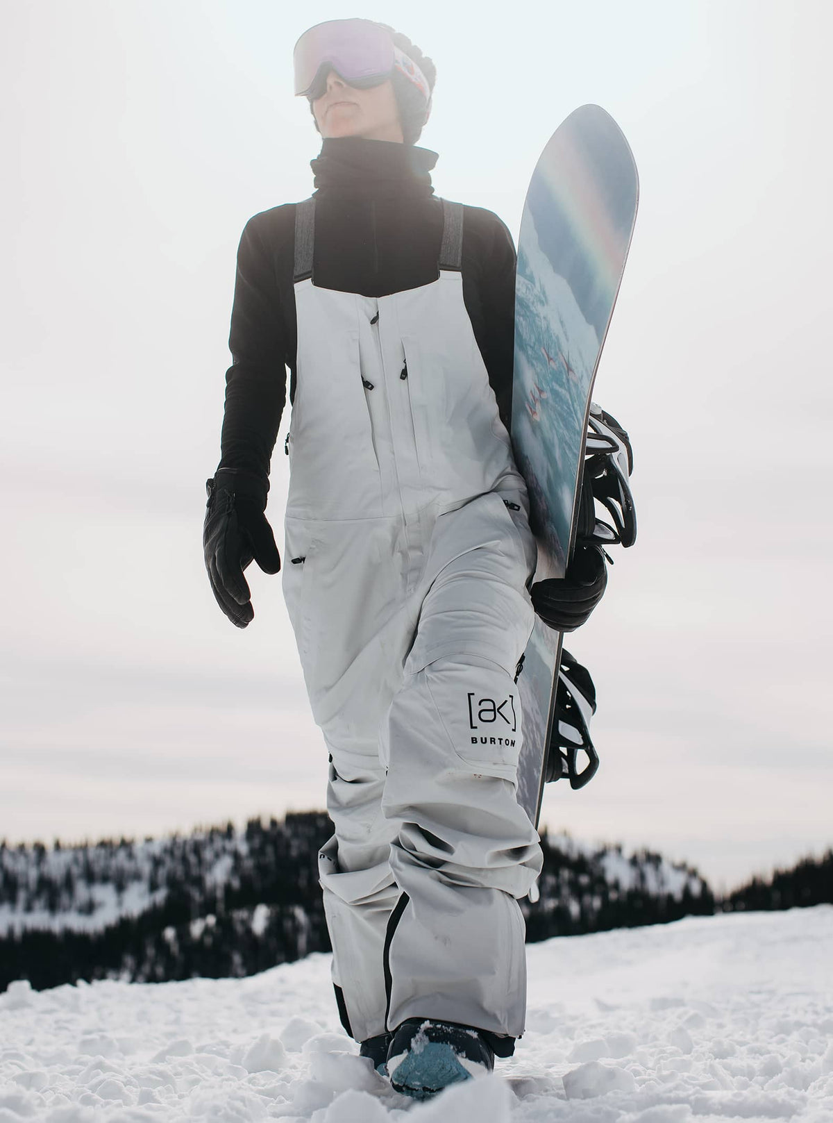 Burton Women's Burton [ak] Kimmy GORE-TEX 3L Stretch Bib Pants Gray Cloud