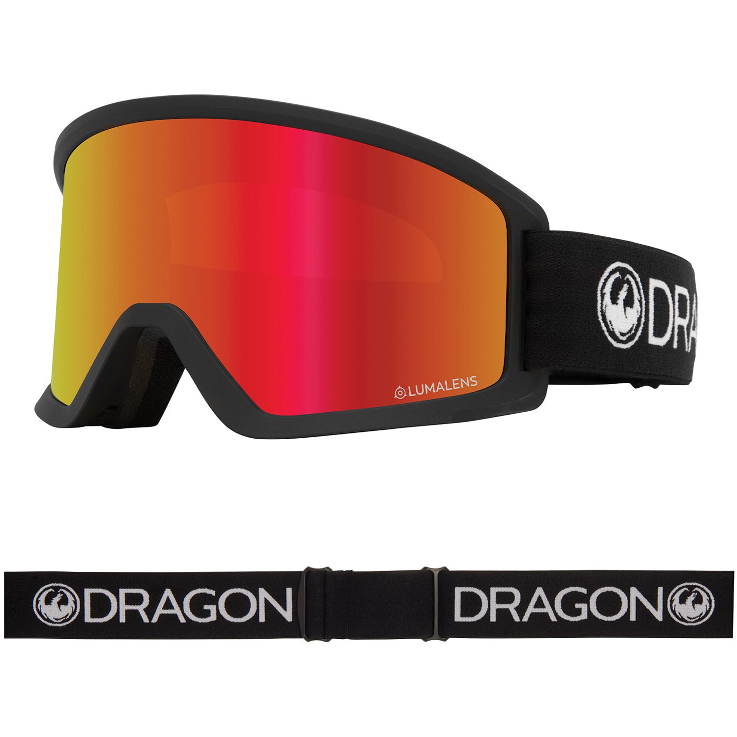 Dragon DX3 OTG Snow Goggles 2023 Black Lumalens Red Ion Lens