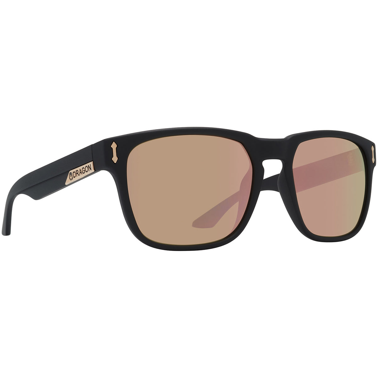 Dragon Monarch Sunglasses Matte Black w/ Lumalens Rose Gold Ion