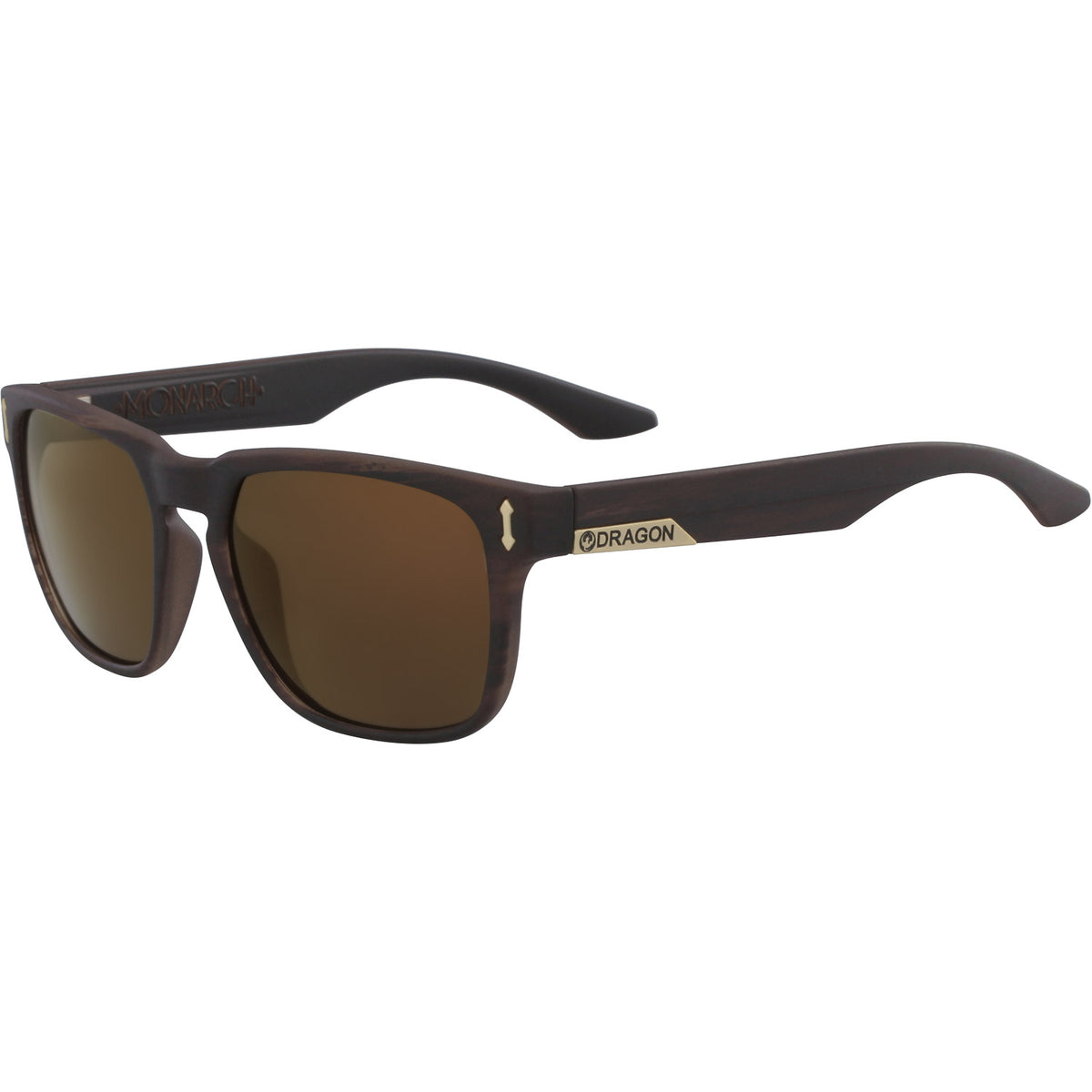 Dragon Monarch Sunglasses Matte Woodgrain w/ Lumalens Copper Ion