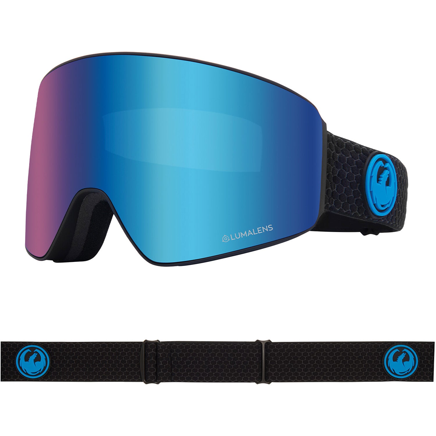 Dragon PXV Snow Goggles 2023 Split Lumalens Blue Ion Lens With Lumalens Amber Lens