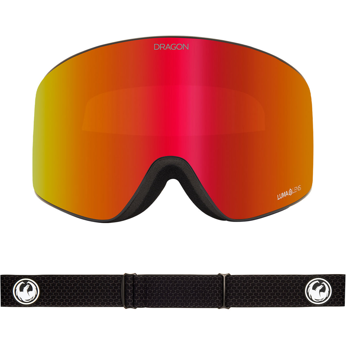 Dragon PXV Snow Goggles 2023 Split Lumalens Red Ion Lens With Lumalens Light Rose Lens