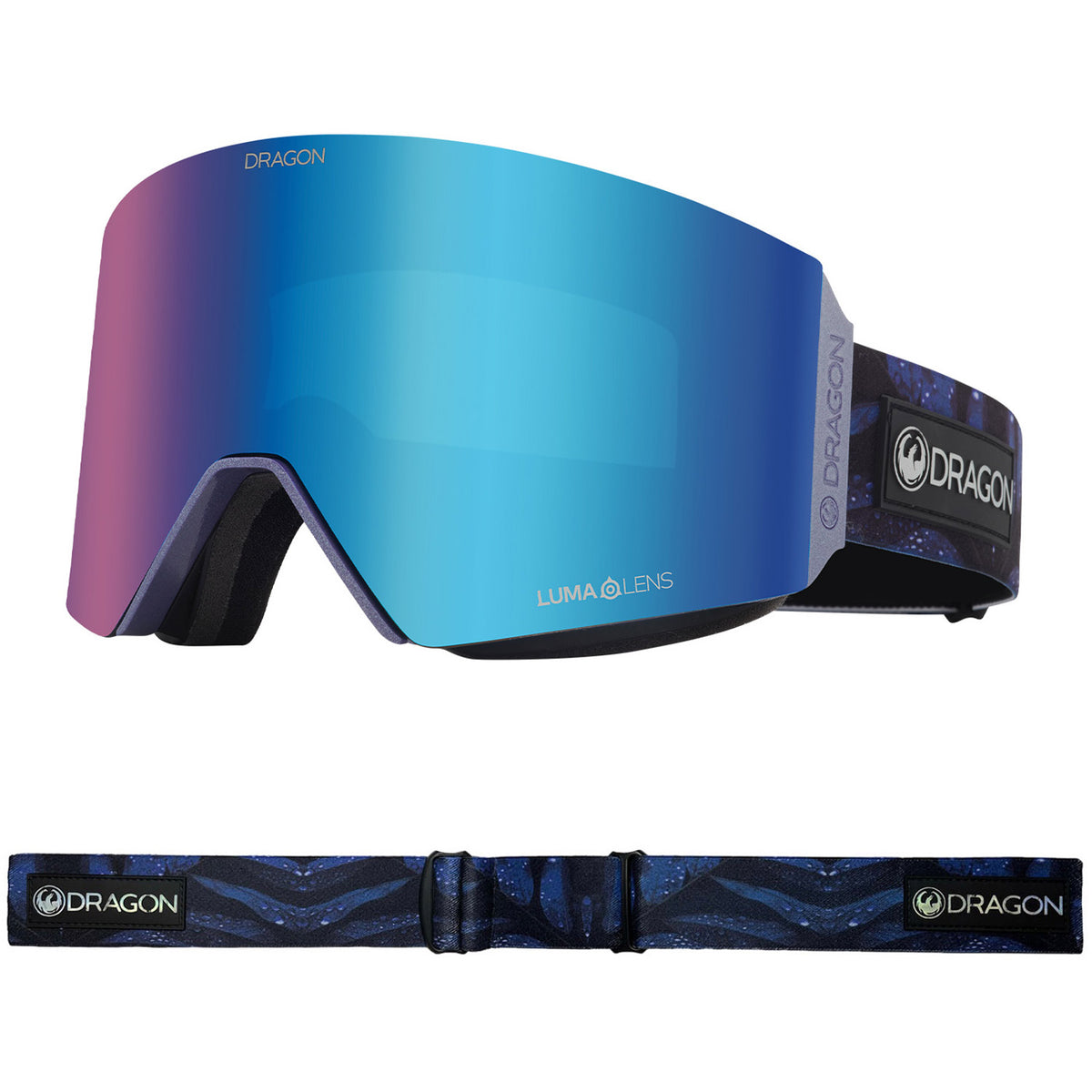 Dragon RVX OTG MAG Snow Goggles 2023 Shimmer Lumalens Blue Ion Lens with Lumalens Violet Lens