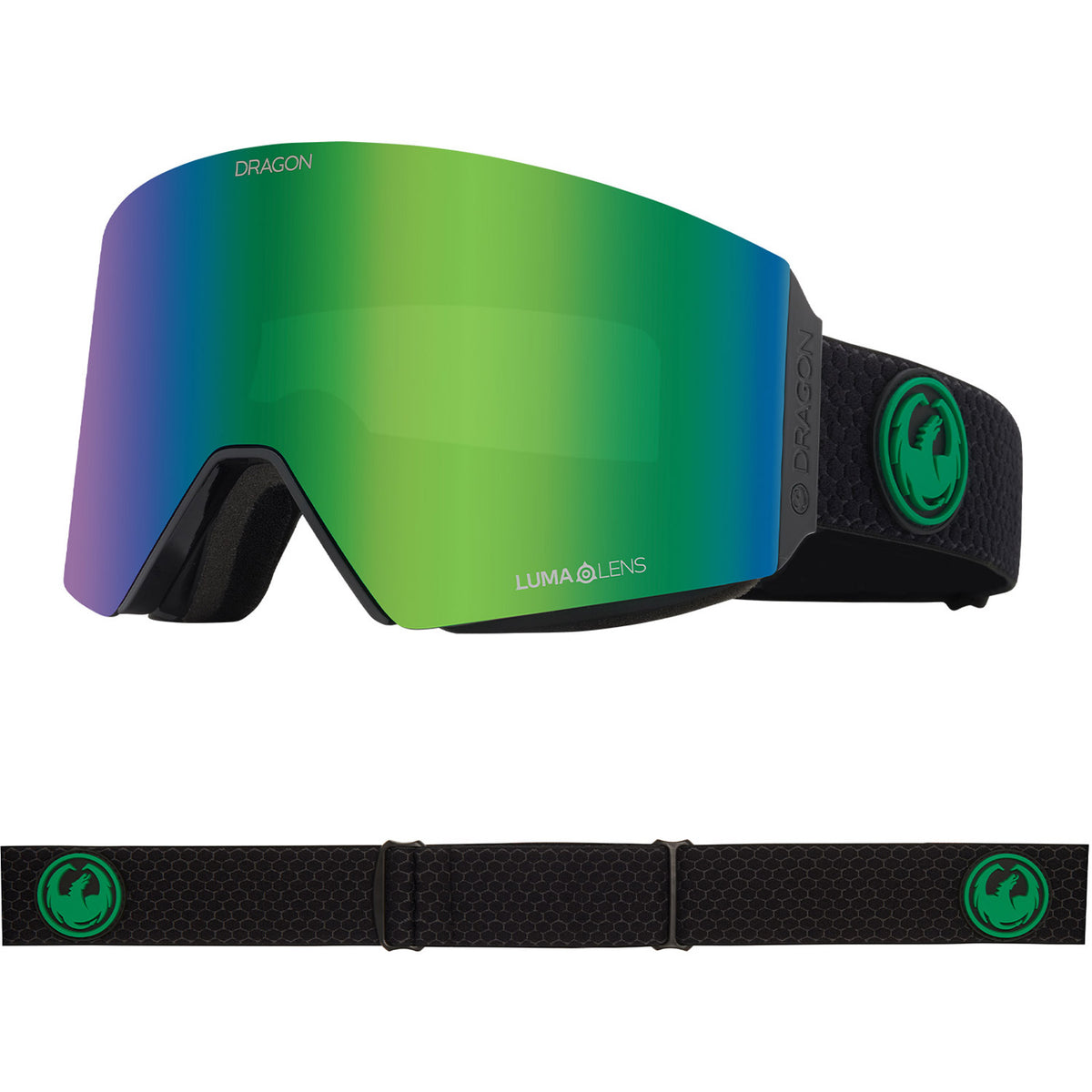 Dragon RVX OTG MAG Snow Goggles 2023 Split Lumalens Green Ion Lens with Lumalens Amber Lens