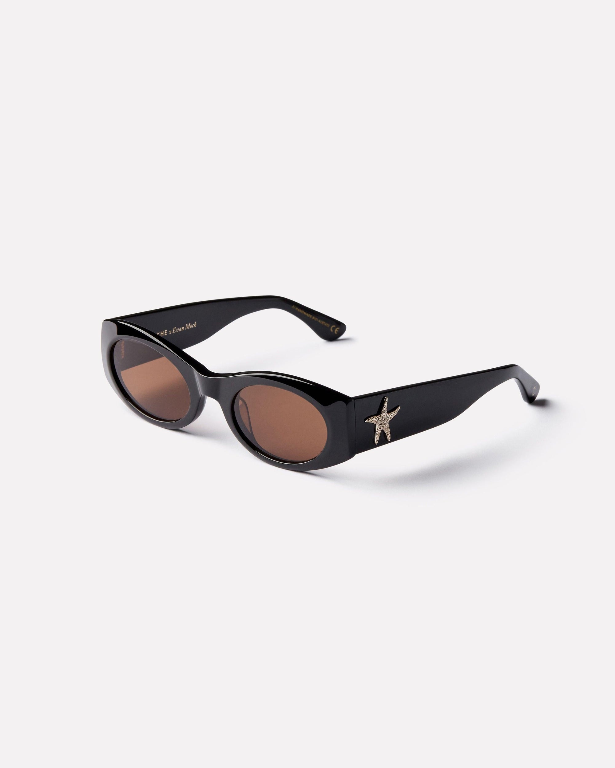 Epokhe Suede Sunglasses Black Polished / Bronze Amber