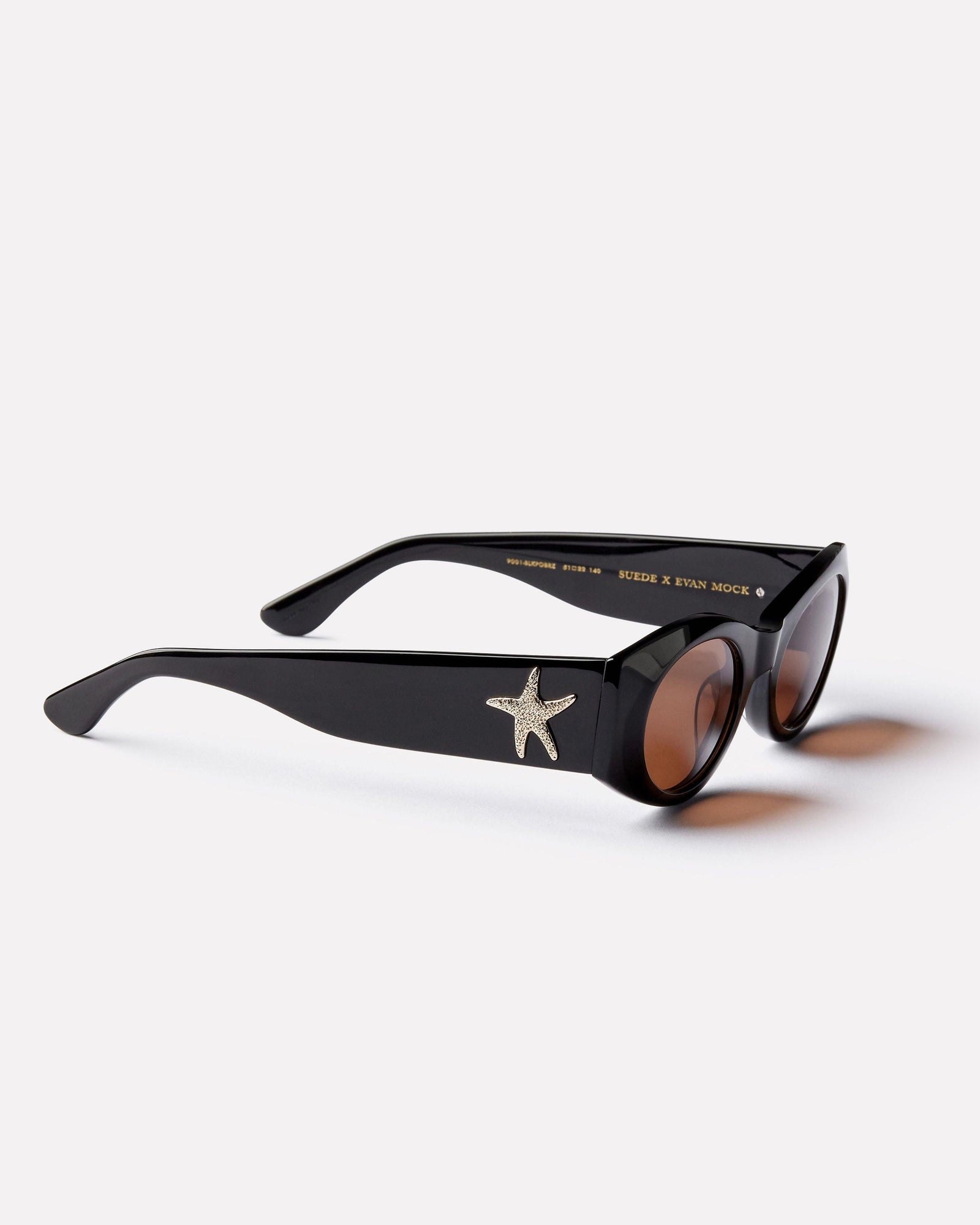 Epokhe Suede Sunglasses Black Polished / Bronze Amber