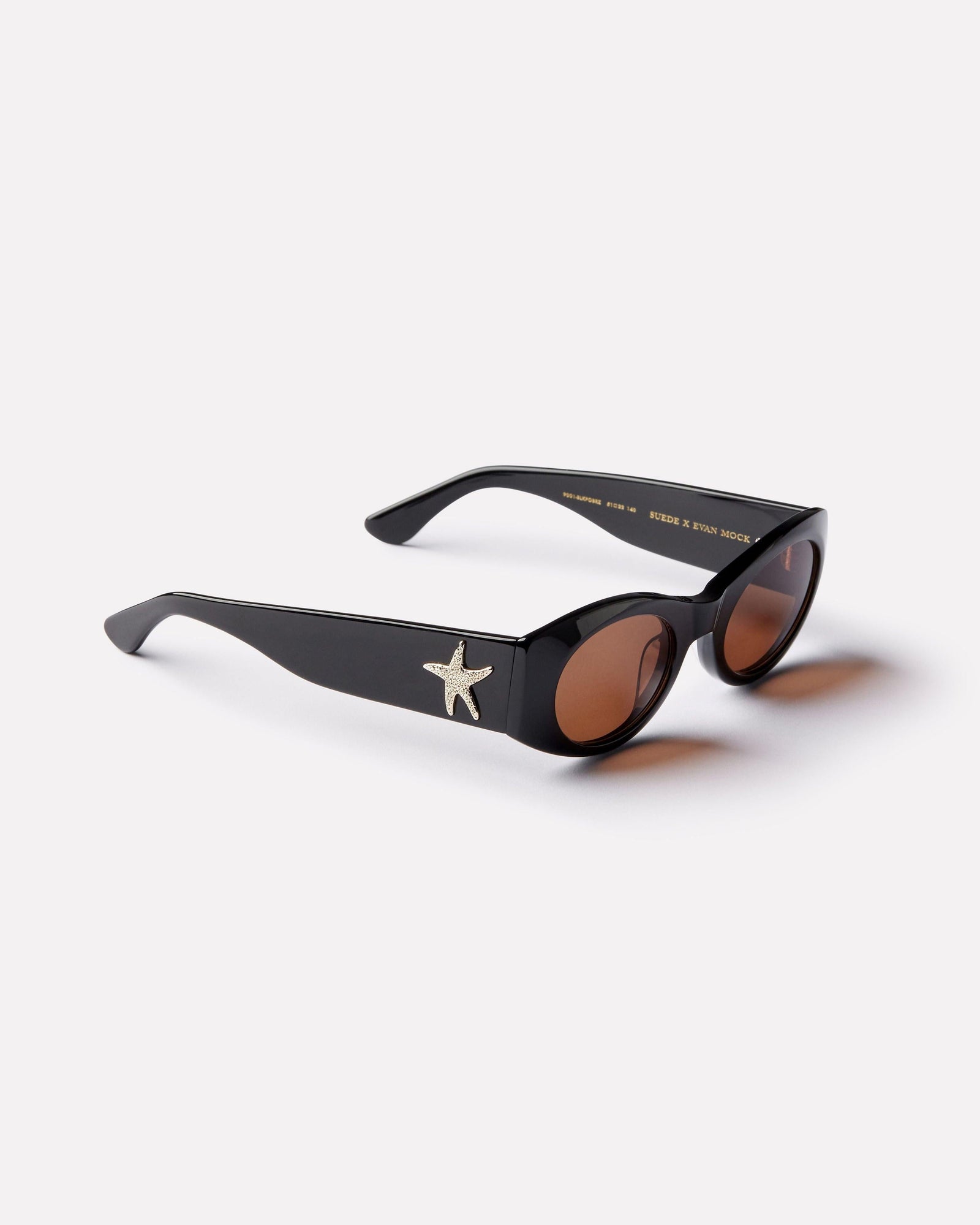 Epokhe Suede Sunglasses Black Polished / Bronze Amber