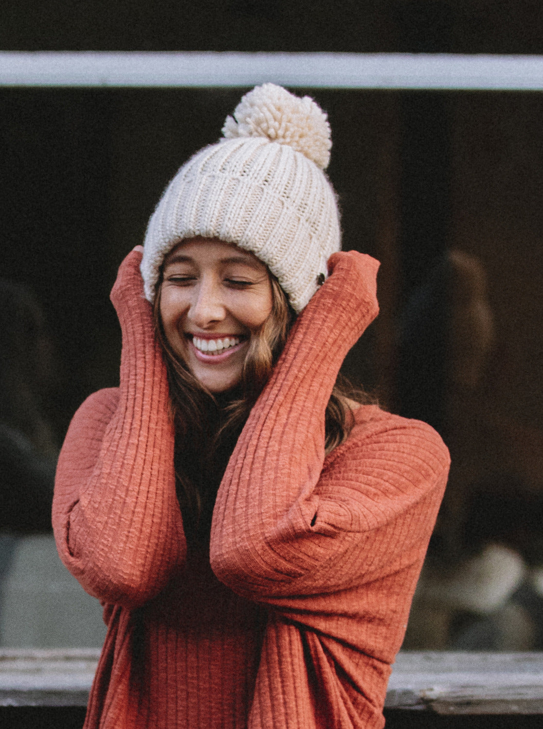 Womens Opal Ocean Knitted Beanie