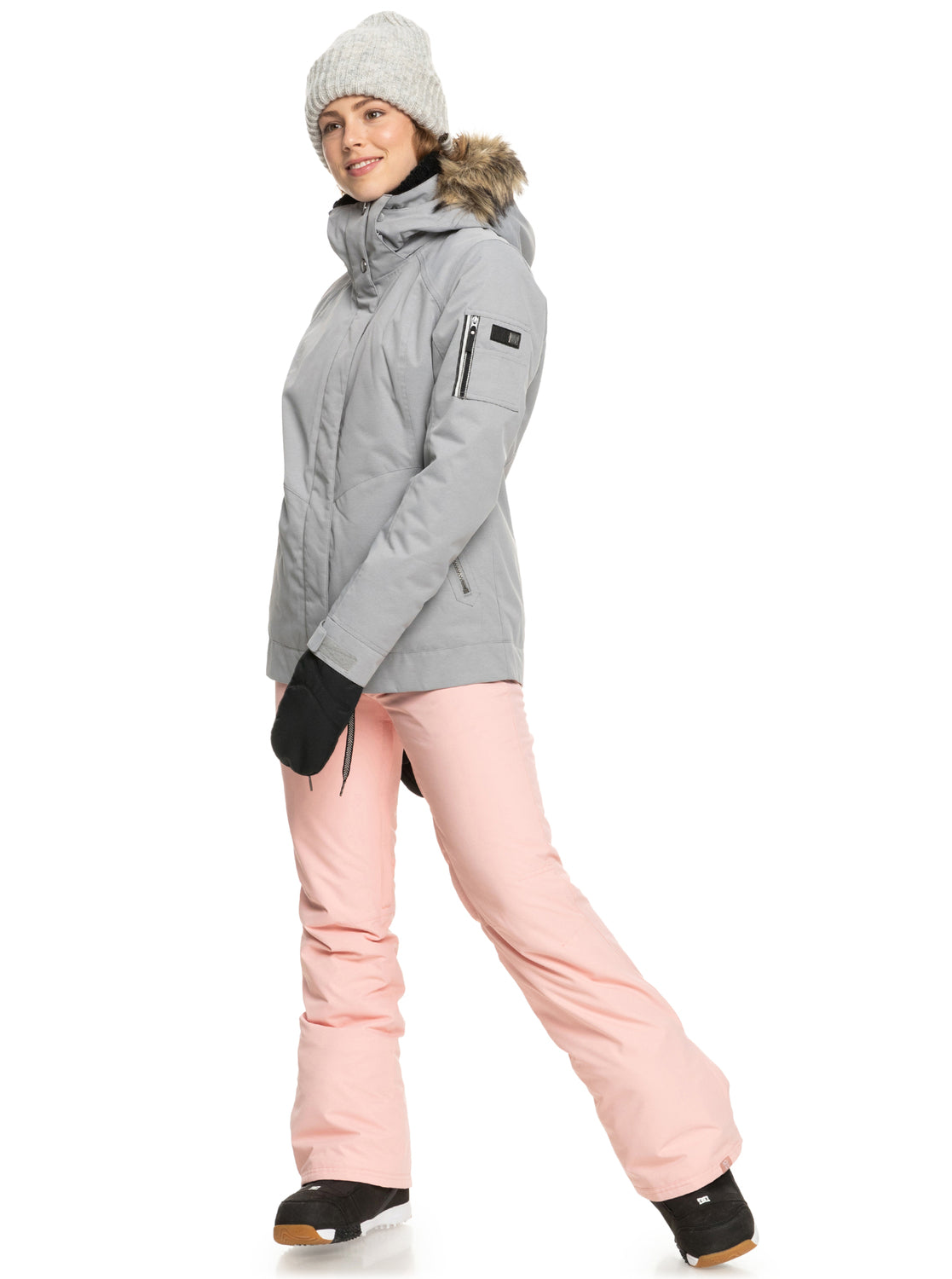 Roxy Womens Meade Insulated Snow Jacket Grey Heather