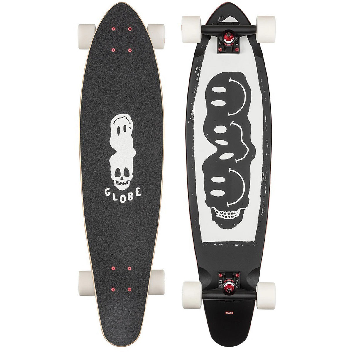 Bells Black White Red 34" Longboard Complete Skateboard
