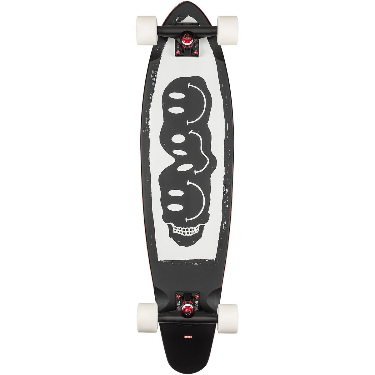 Bells Black White Red 34" Longboard Complete Skateboard