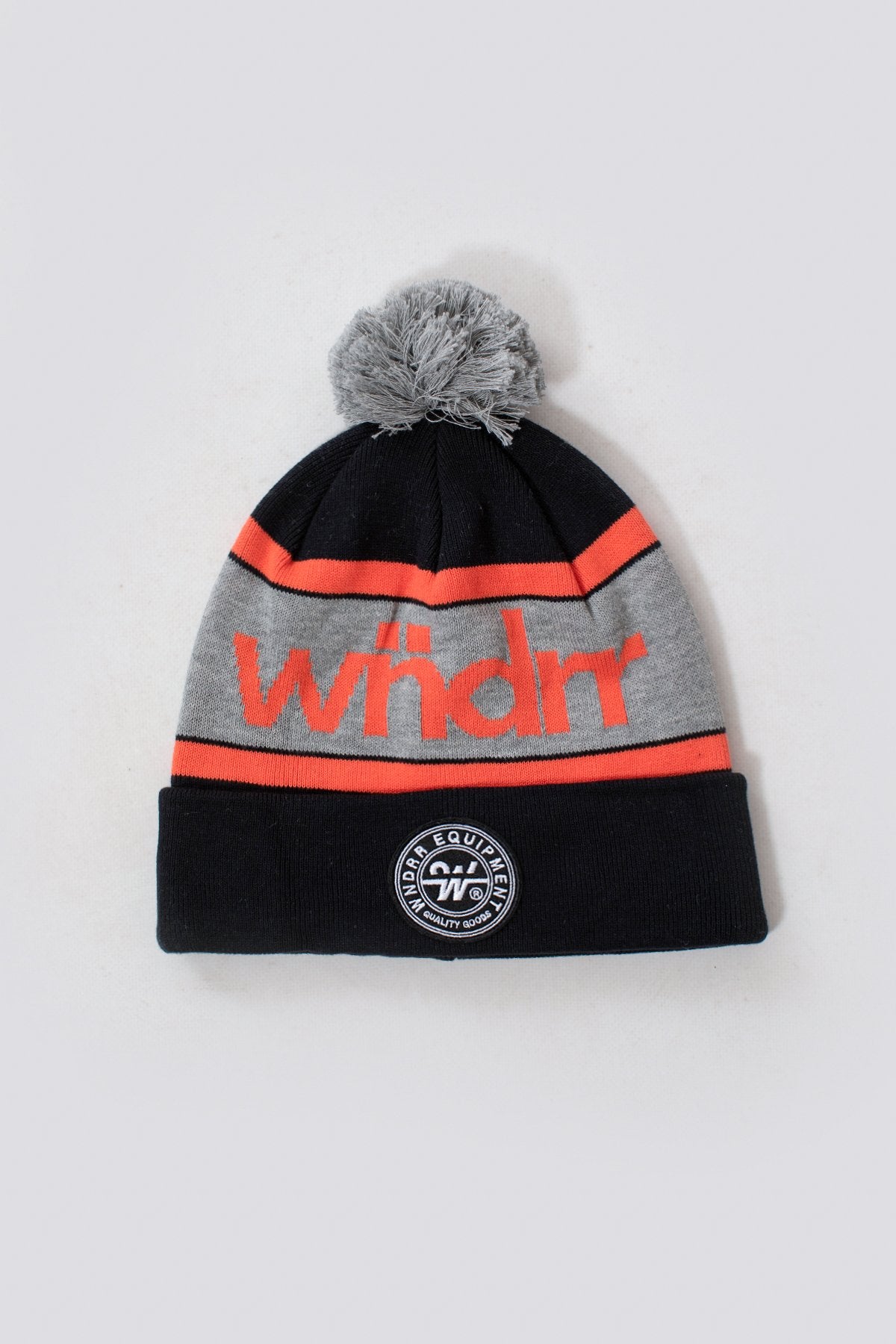 WNDRR CLUSTER POM POM BEANIE Black/orange/grey