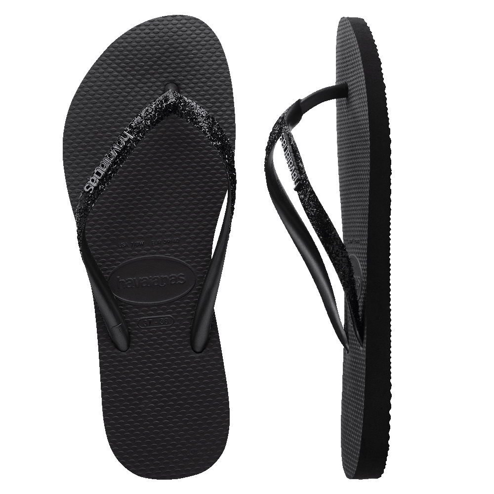 Havaianas black best sale metal logo