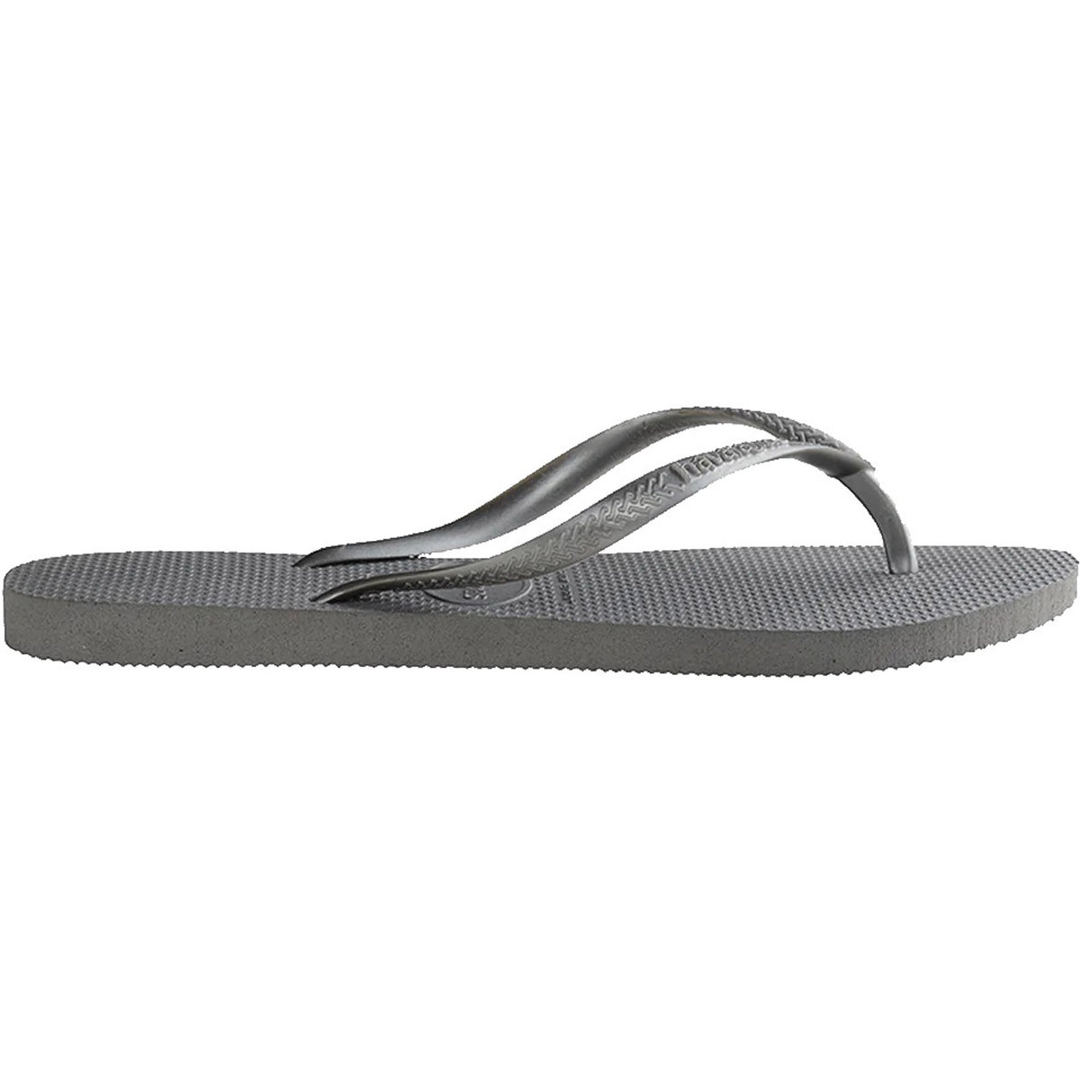 Slim Metallic Thongs Steel Grey